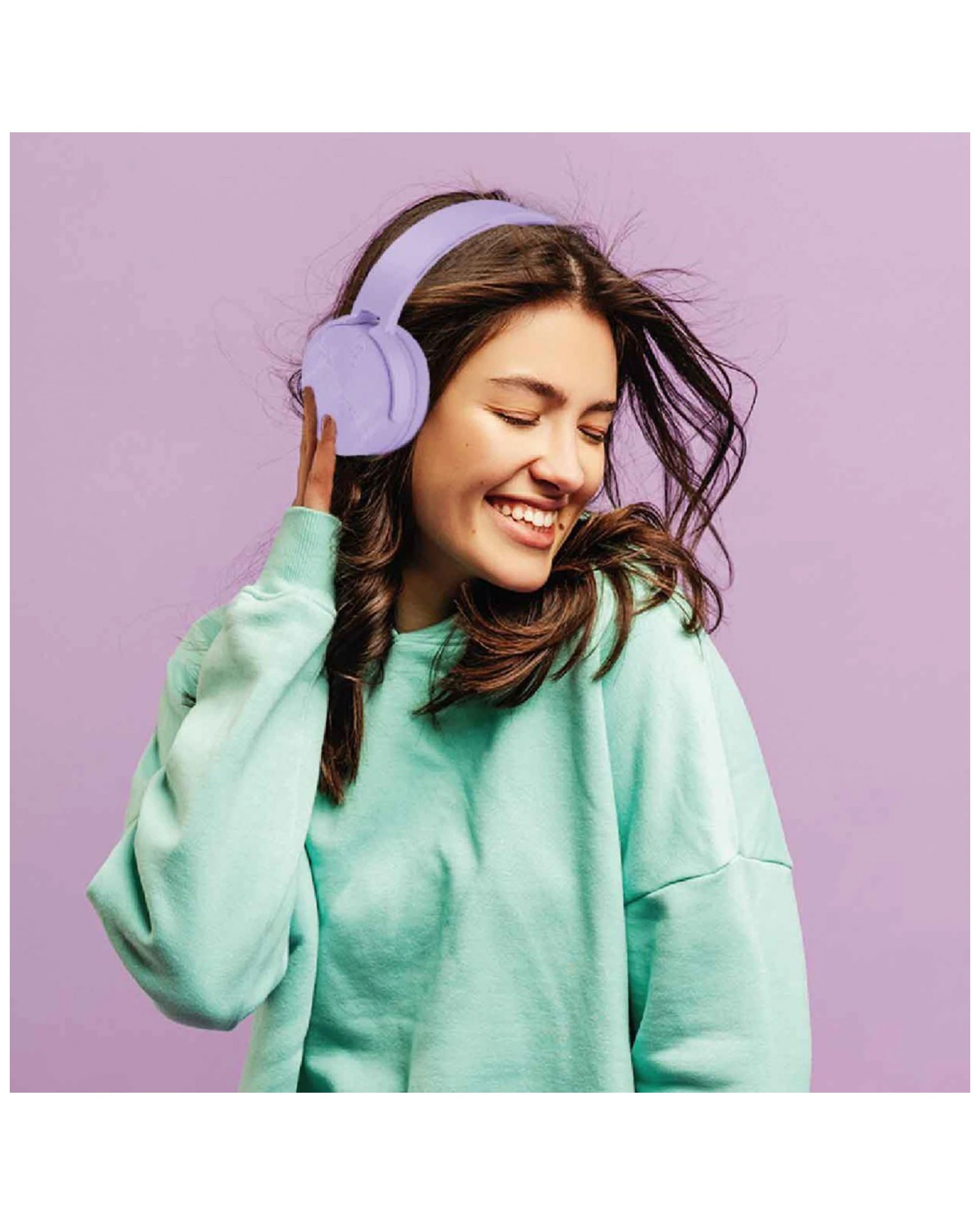 2 Laser Kids Bluetooth Wireless Headphones Adjustable Foldable On-ear Headset - Purple, 2 of 4