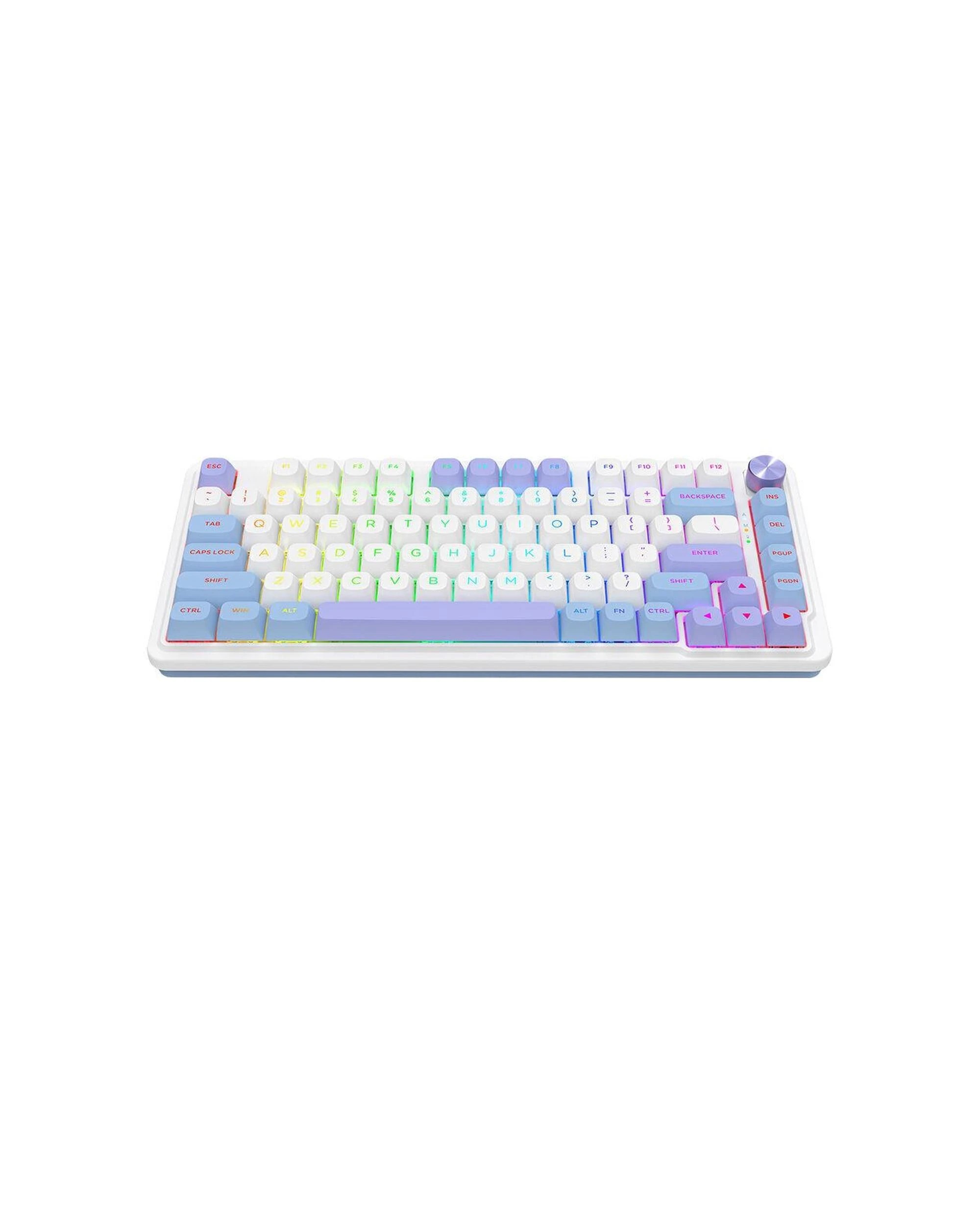 4 Redragon UCAL K673WBP Max WhitePurple 75% Gasket Wireless Mechanical Keyboard, 4 of 9