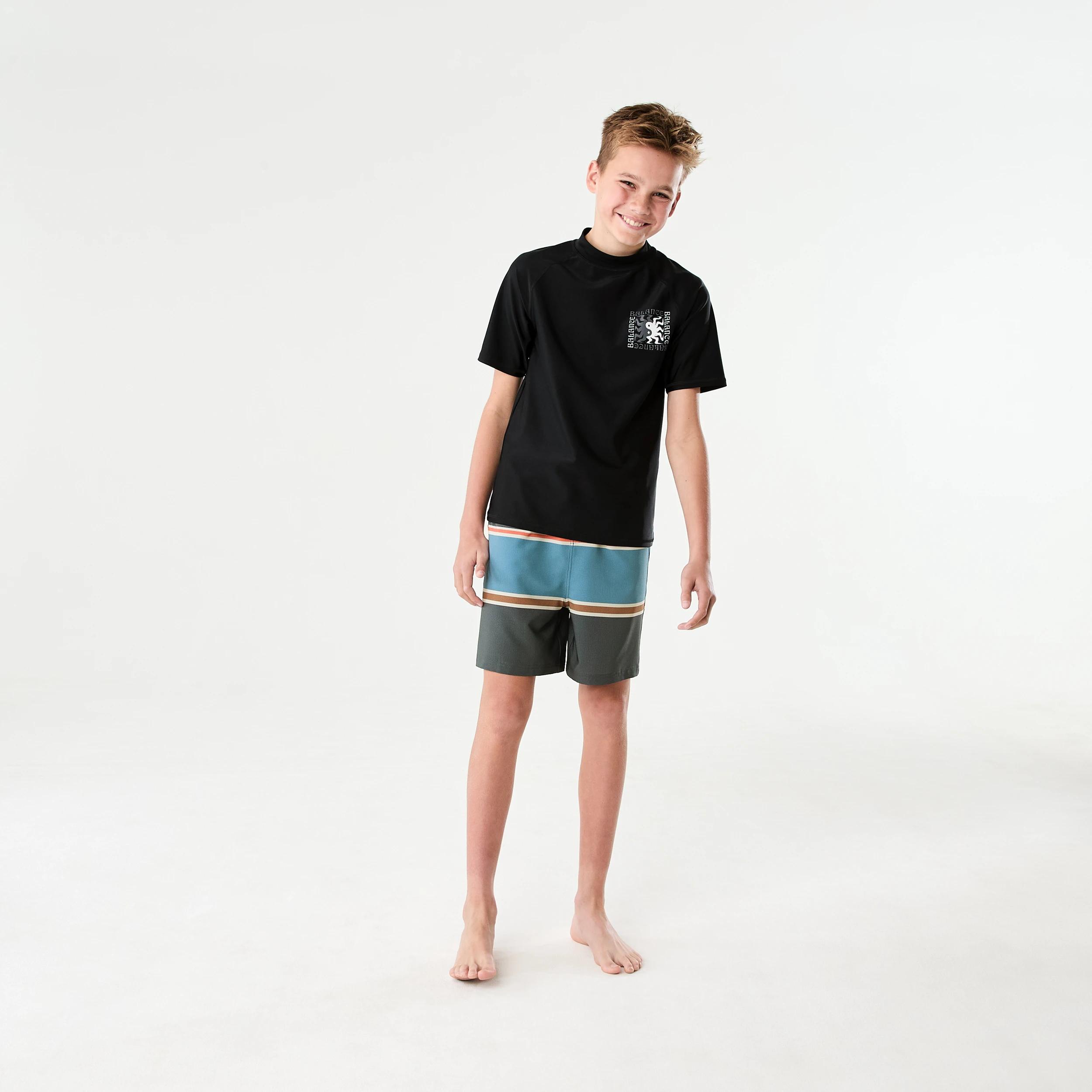 6 Longline Printed Swim Shorts MID STRIPE CASTLEROCK, 6 of 7