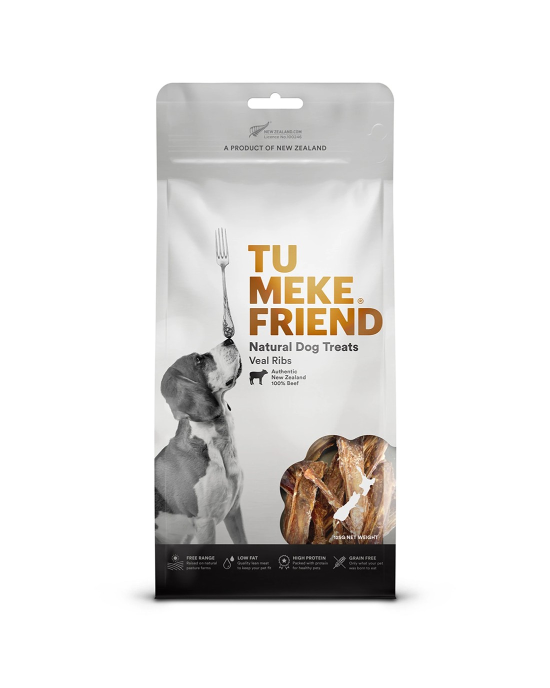 Tu Meke Friend 2 x 125g Air-Dried Natural Dog Treats Veal Ribs High ...
