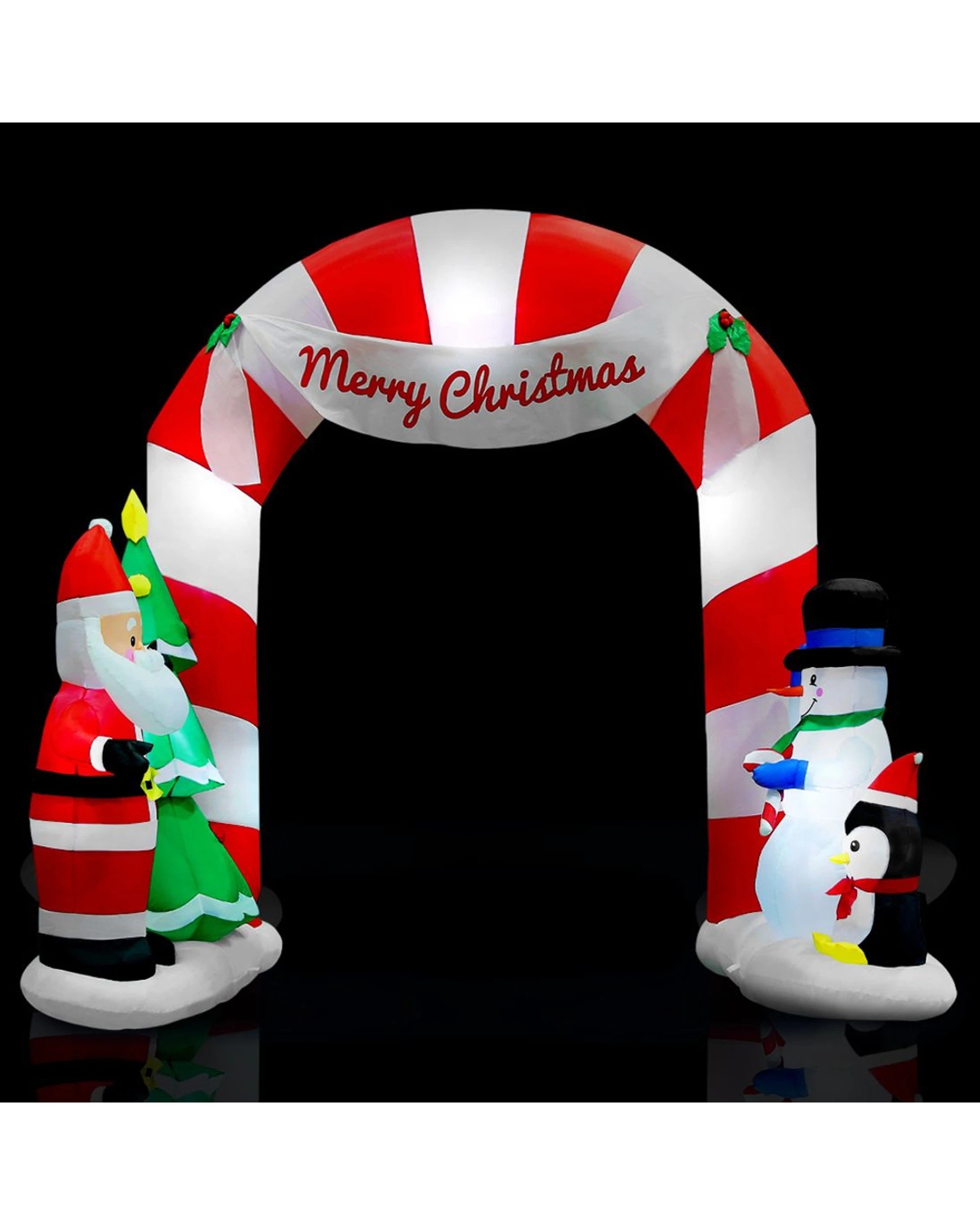 2 Jingle Jollys Christmas Inflatable Archwary Santa 3m Illuminated Decorations Durable Space Saving Modern Decor - White, 2 of 7