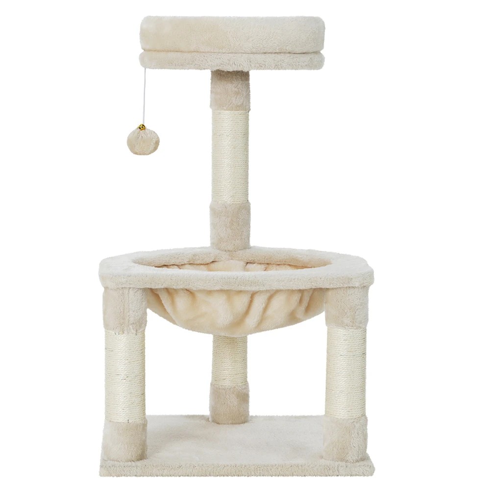 1 i.Pet Cat Tree 69cm Scratching Post Tower Scratcher Wood Condo Toys House - Beige, 1 of 5