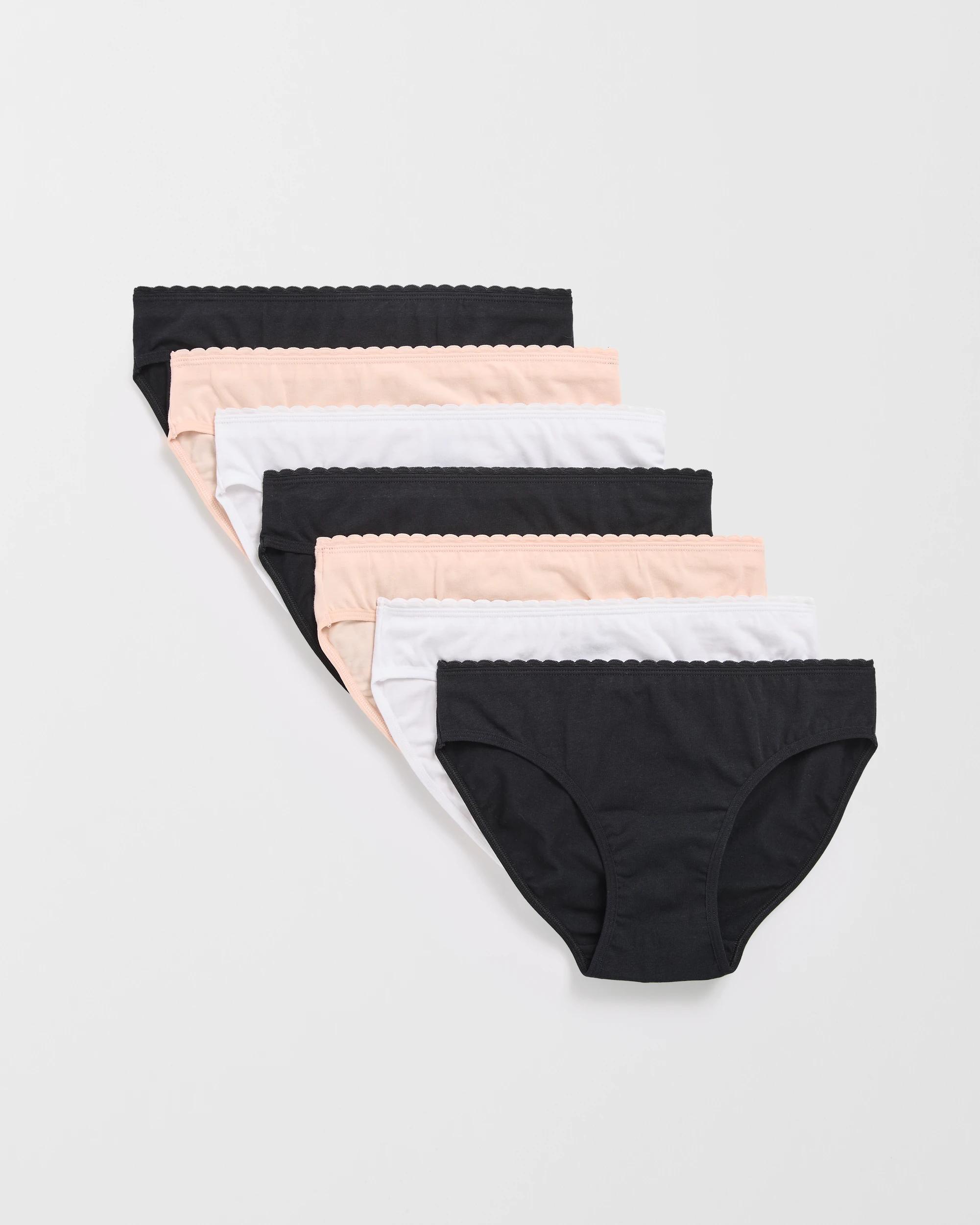 1 Maxx Australian Cotton 7 Pack Older Girls Core Briefs NEUTRALS PALE PETAL, 1 of 2
