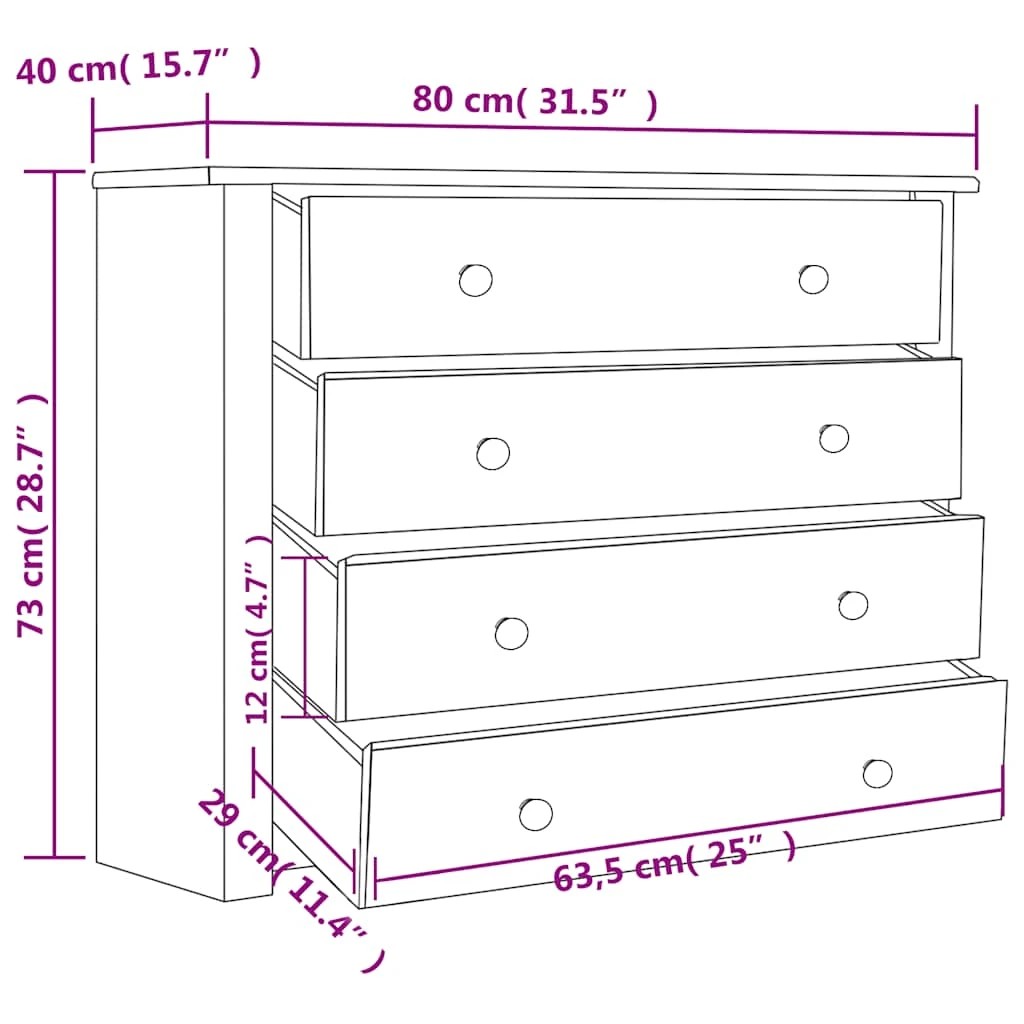 6 Vidaxl Side Cabinet Drawer Cabinet - Brown, 6 of 8