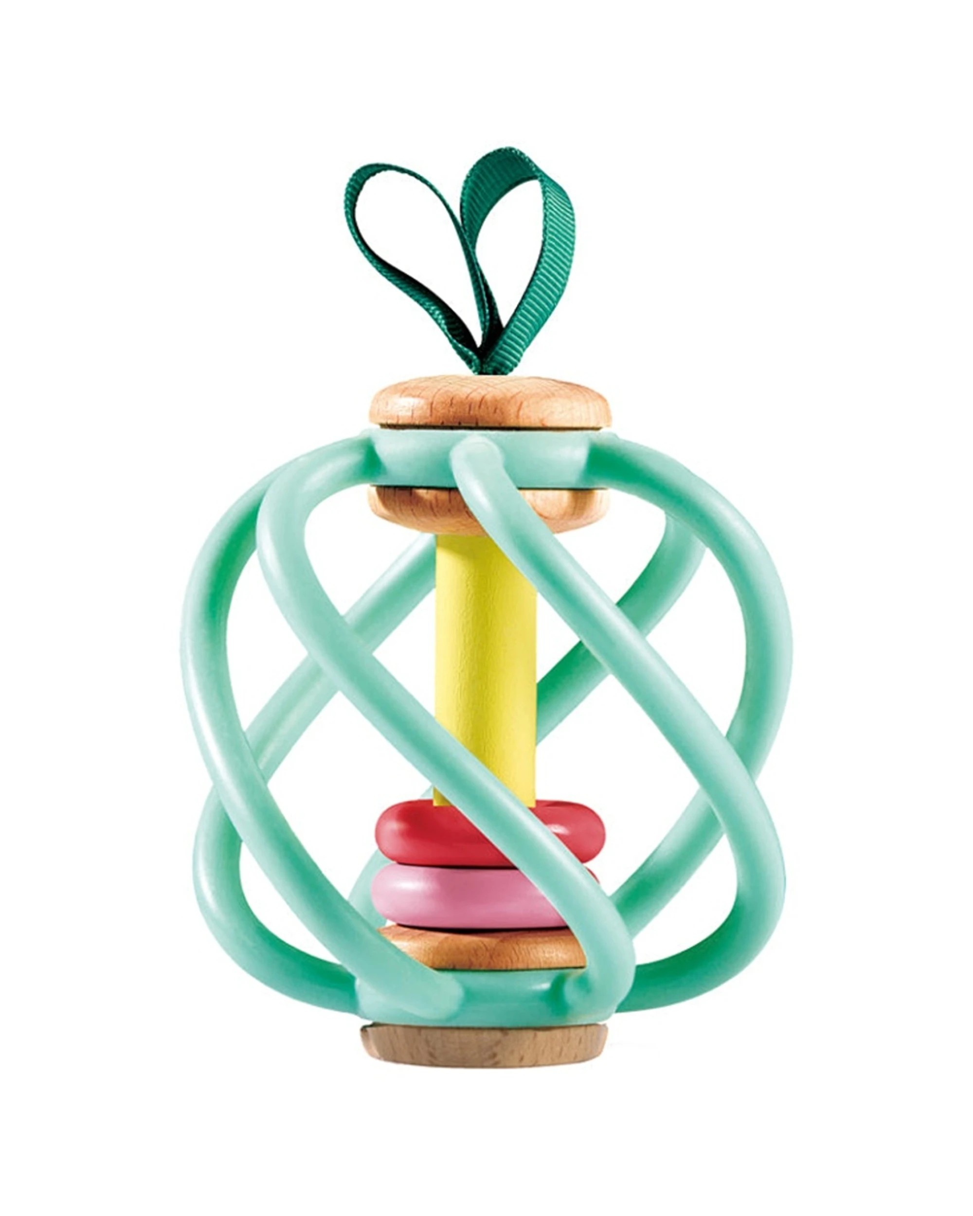 1 Hape Apple Grab Toy Silicone Teether Rattle Baby Safe Soft Chewable Infant Toy - Multi, 1 of 3