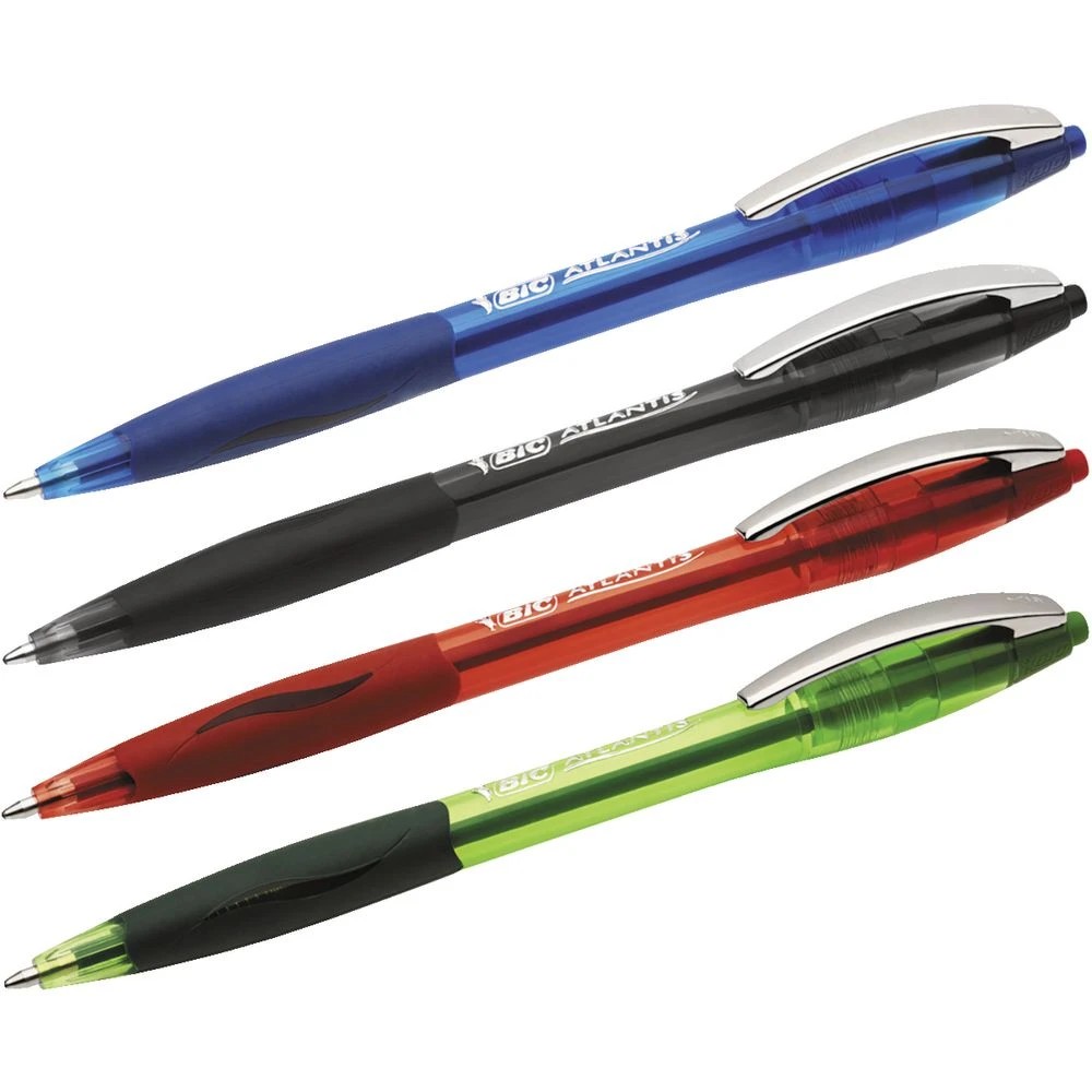 3 BIC Atlantis Retractable Ballpoint Pens Assorted 4 Pack, 3 of 4