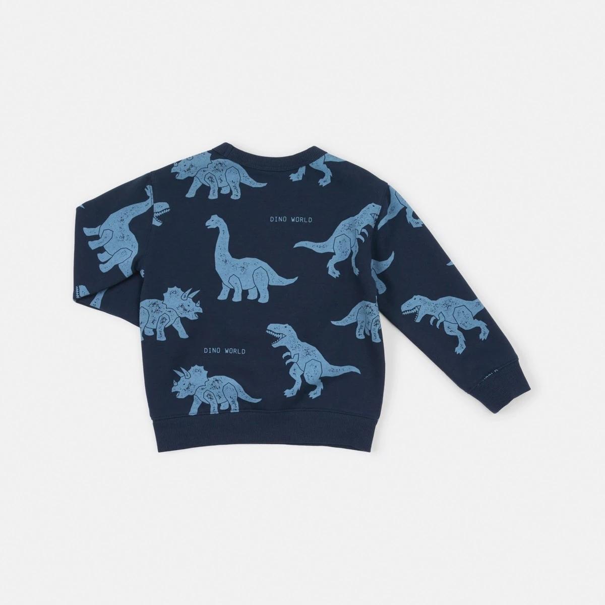 8 All Over Print Crew Neck Sweatshirt Blu Dino, 8 of 8