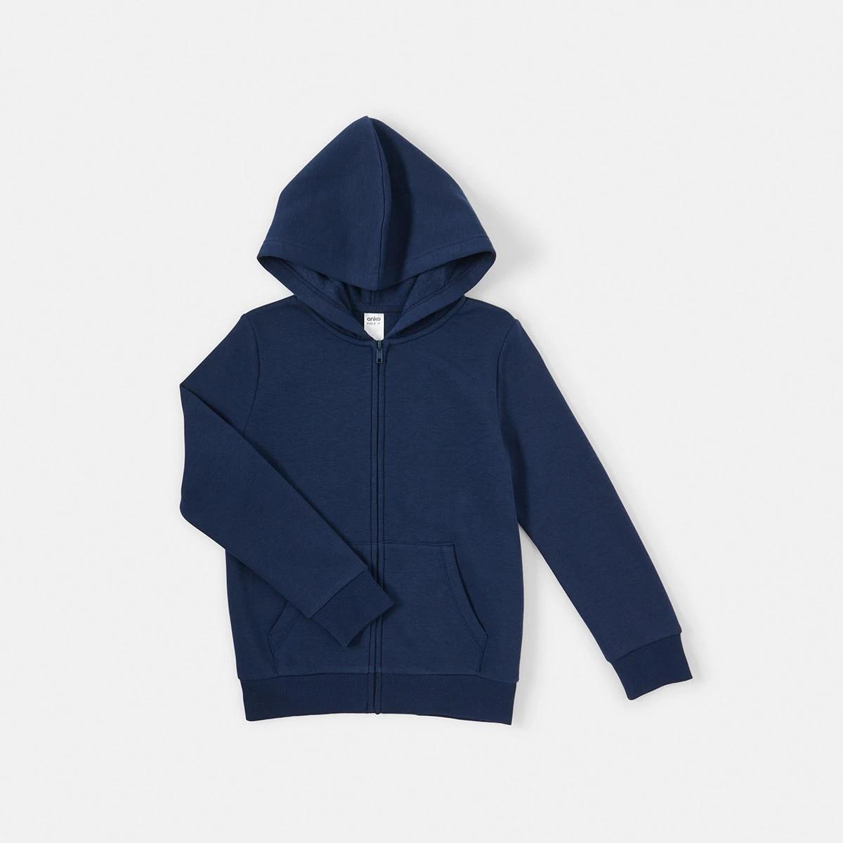 9 Basic Zip Through Hoodie Dress Blue, 9 of 10