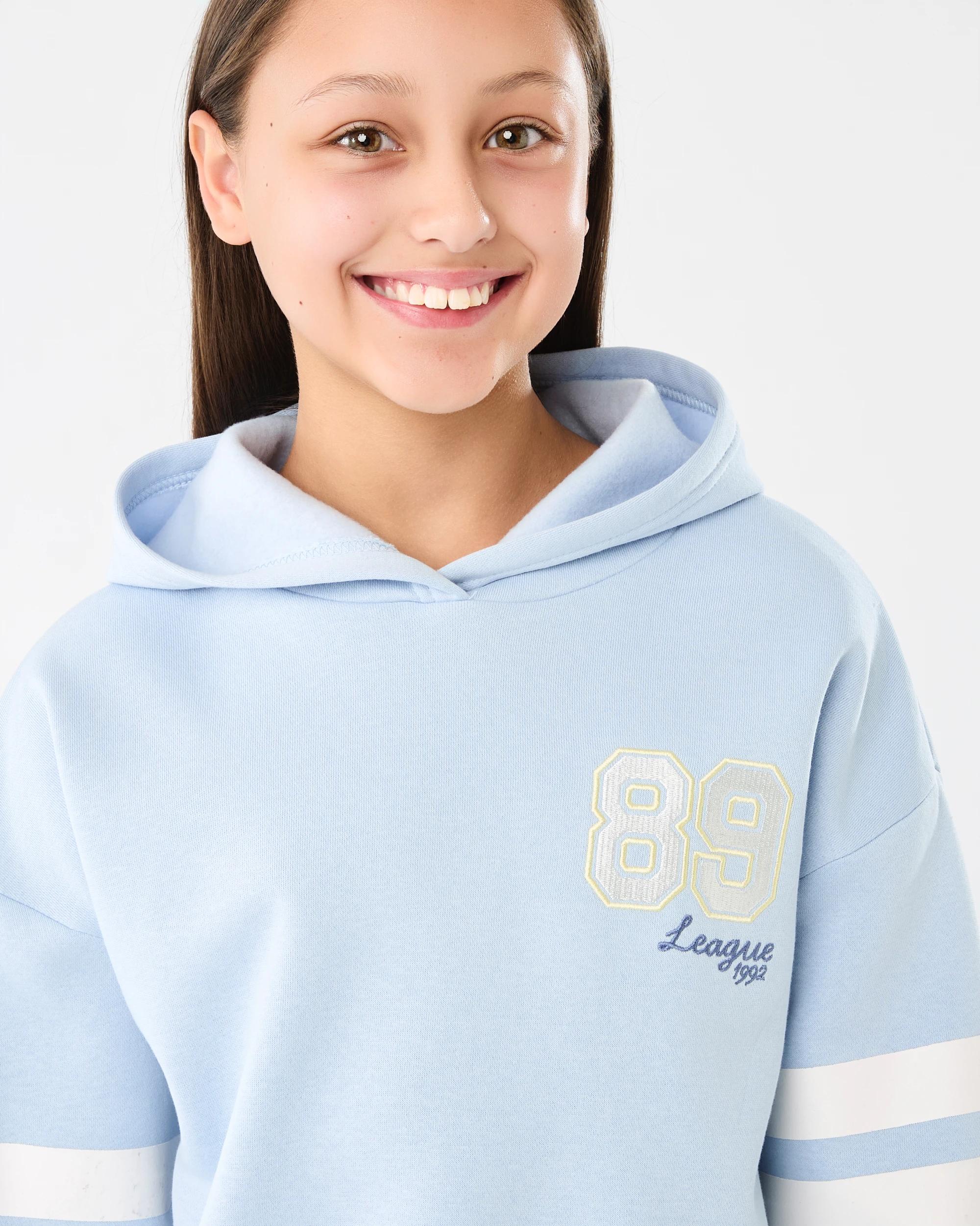 3 Oversized Hoodie Blu Slogan, 3 of 7