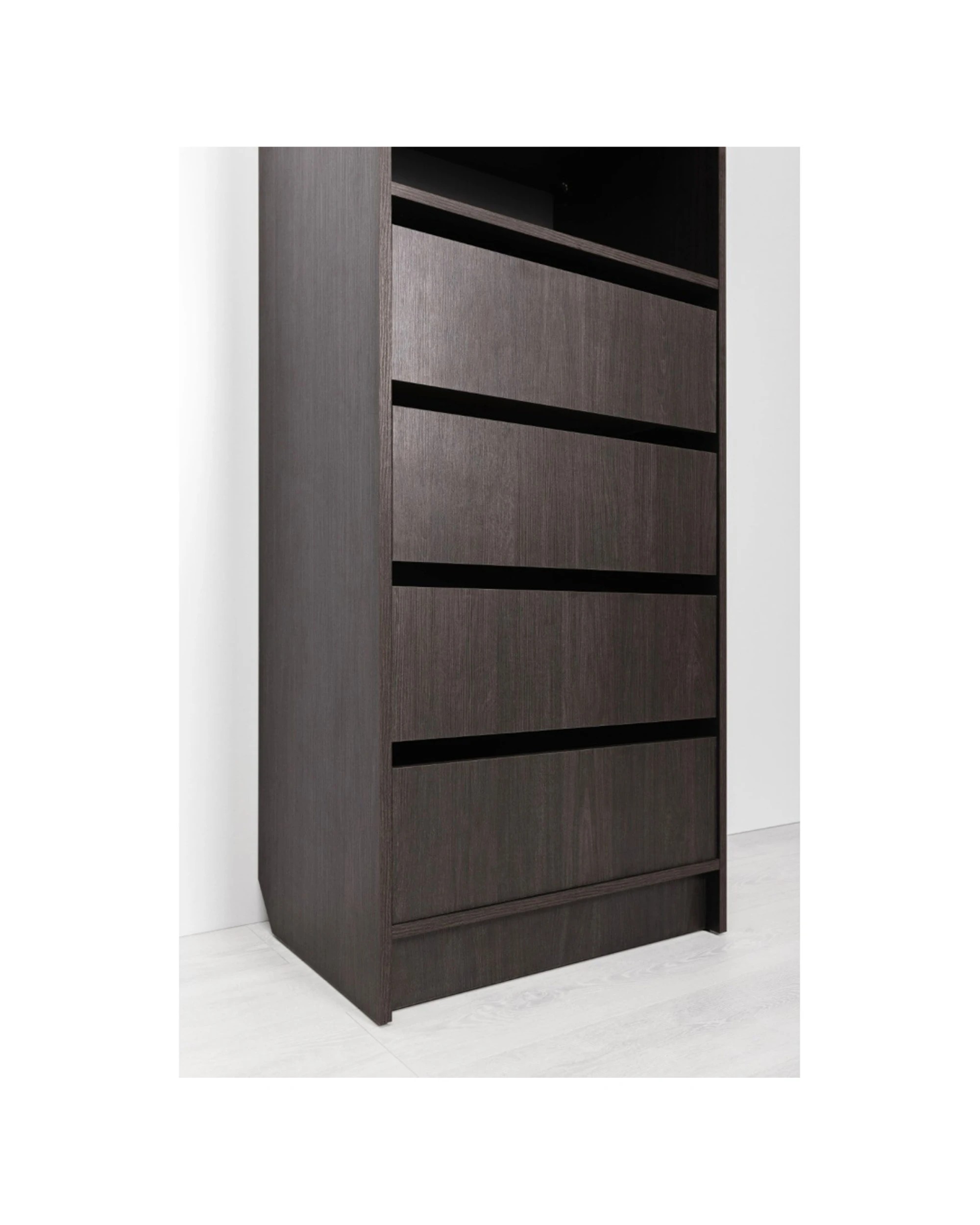 2 European Cabinetry Malmo Walk In Wardrobe 4 Drawer 3 Shelf Module Classic Nordic Ash - Brown, 2 of 5