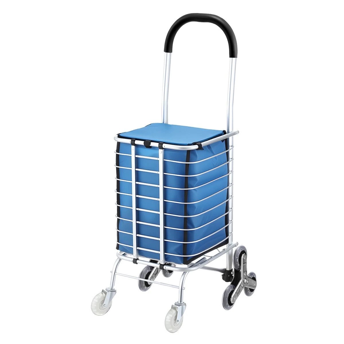 1 AUSWAY Foldable Shopping Trolley Cart Stair Climbing Wheeled Grocery Bag, 1 of 3