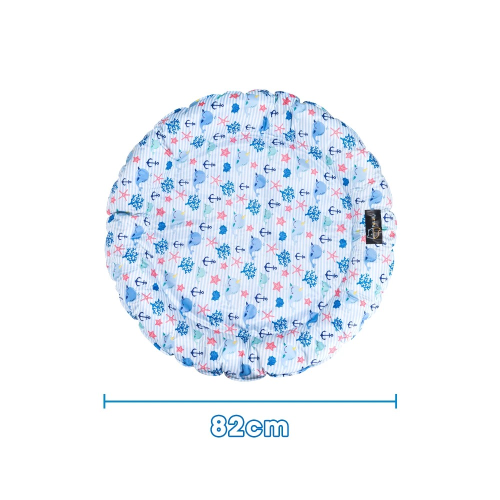 2 Petzly Pet Cooling Mat Dog Cat Bed Non-Toxic Sofa Large Summer Pad Round 82CM - Blue, 2 of 3