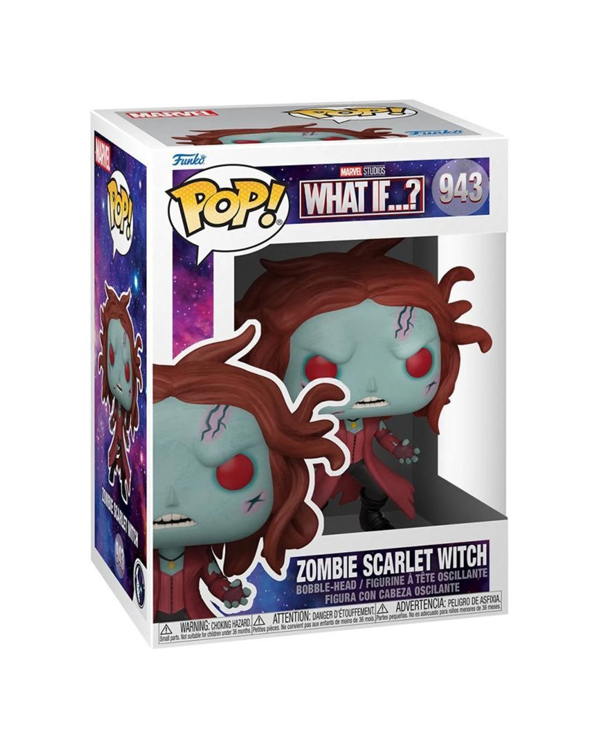 2 Pop Vinyl Figurine What If - Zombie Scarlet Witch - Collectible 10cm Figure - Multi, 2 of 3