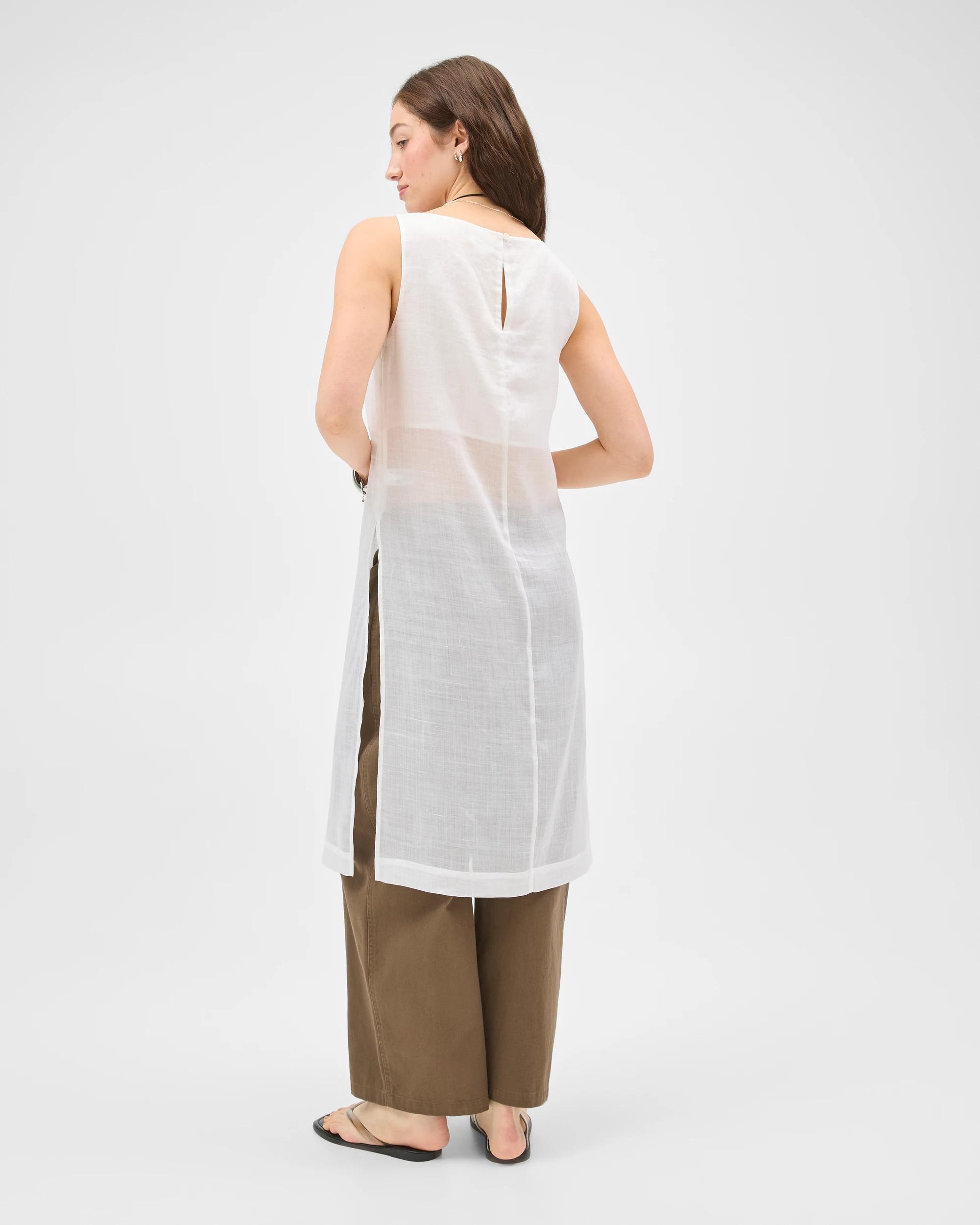 7 Lily Loves Sheer Tunic Top PALE OAT, 7 of 7