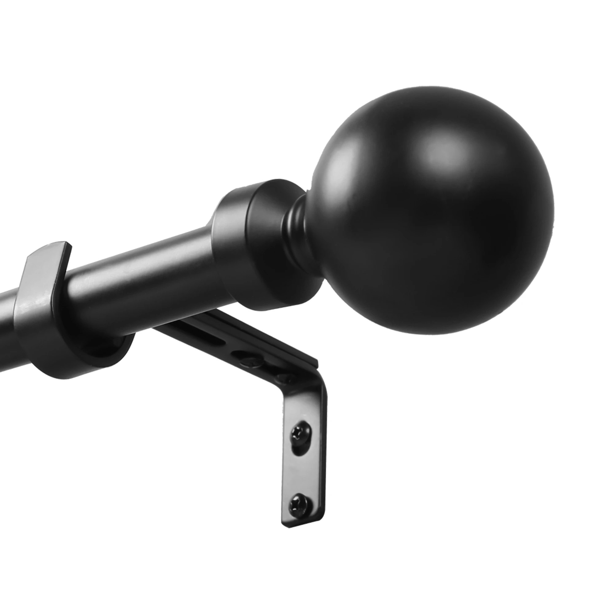 2 Marlow Metal Curtain Pole Rod Set Extendable Adjustable In Matt - Black, 2 of 5