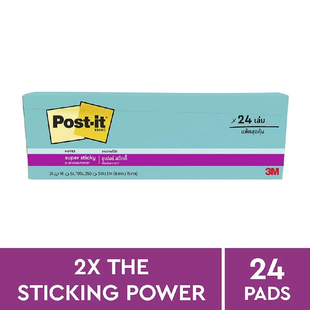 4 Post-it Super Sticky Notes 76 x 76mm Supernova Neons 24 Pack, 4 of 9