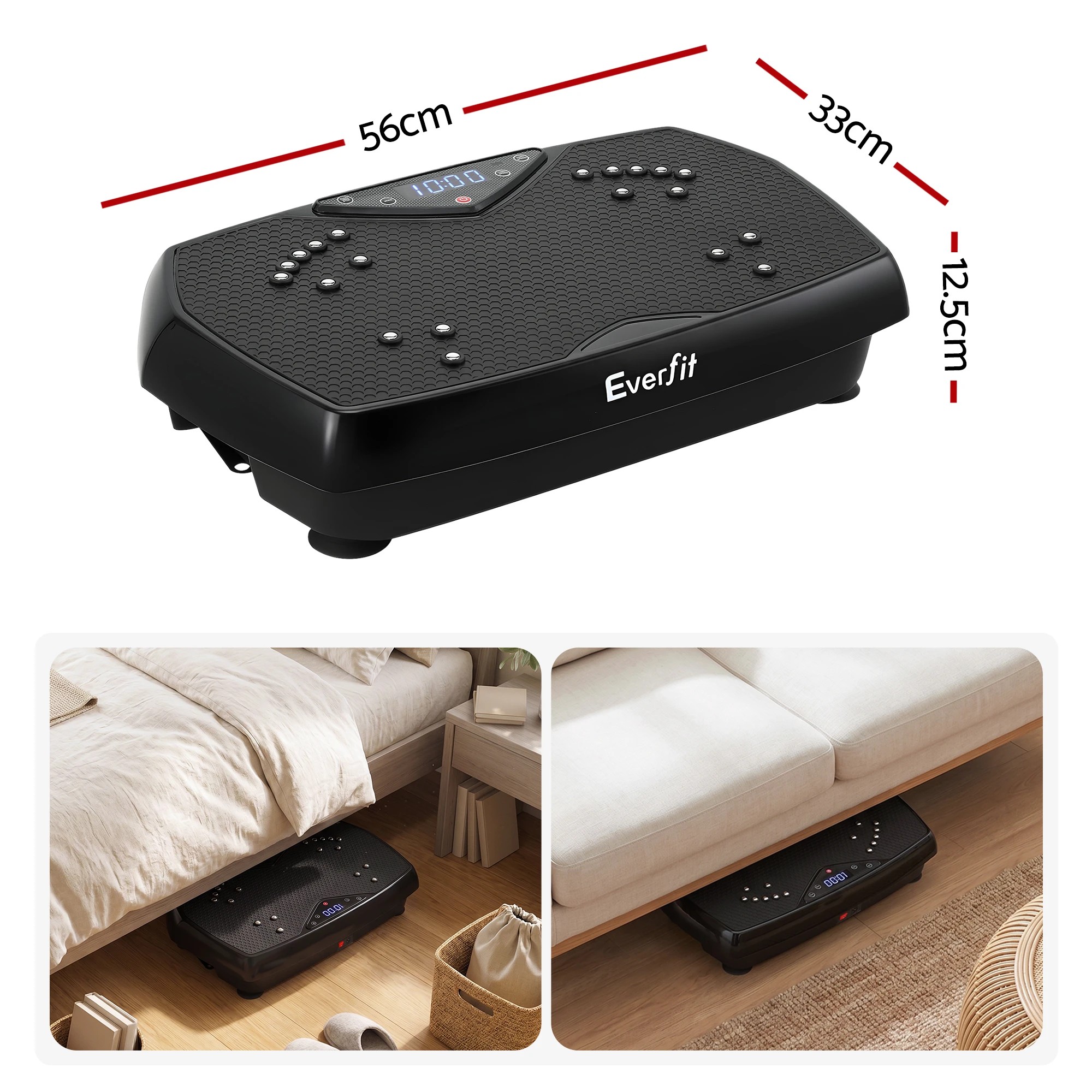 3 Everfit Vibration Plate Exercise Machine with Bluetooth 150 Speed Levels 150KG Capacity - Black, 3 of 9