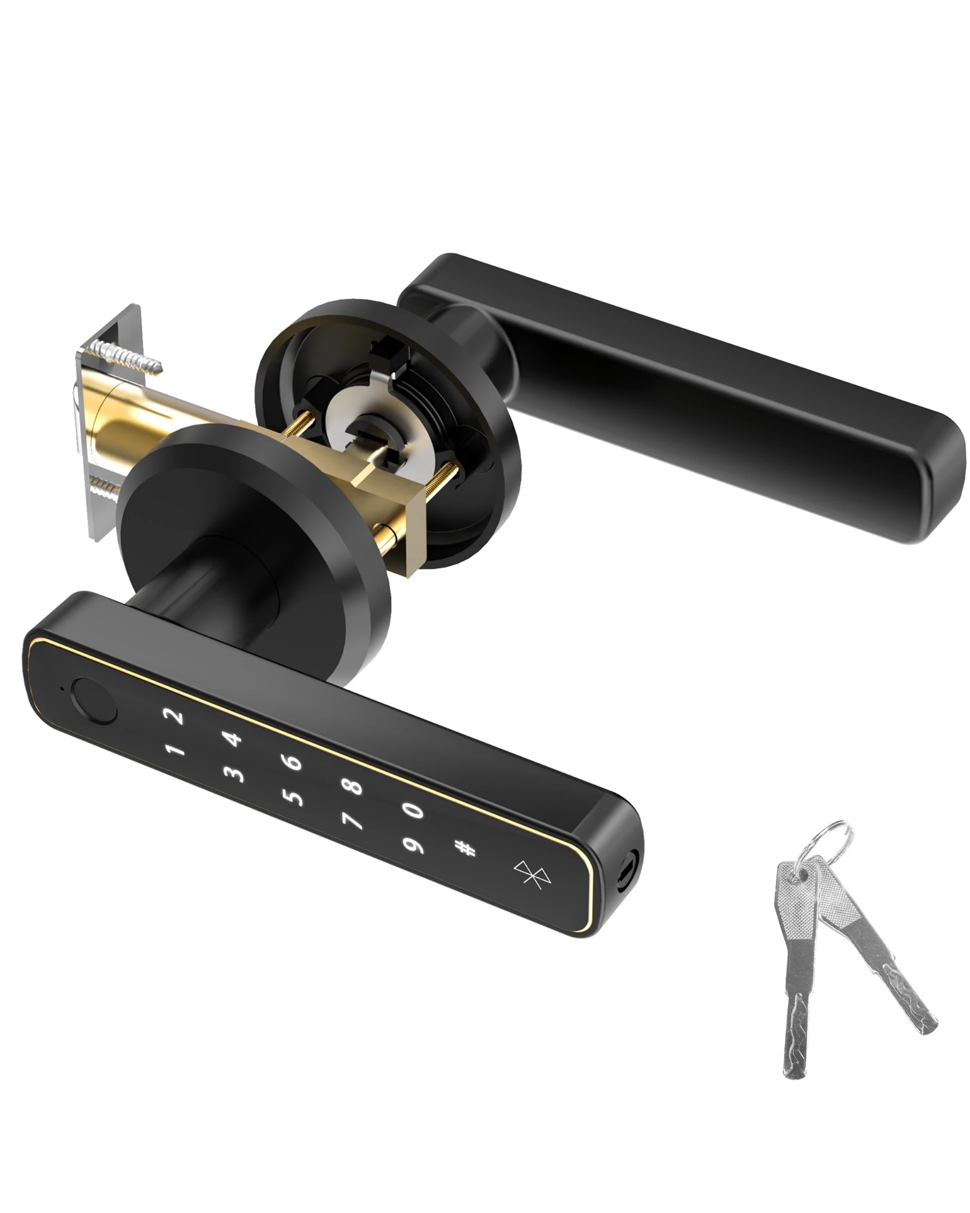 1 Advwin Fingerprint Smart Door Lock - Black, 1 of 7