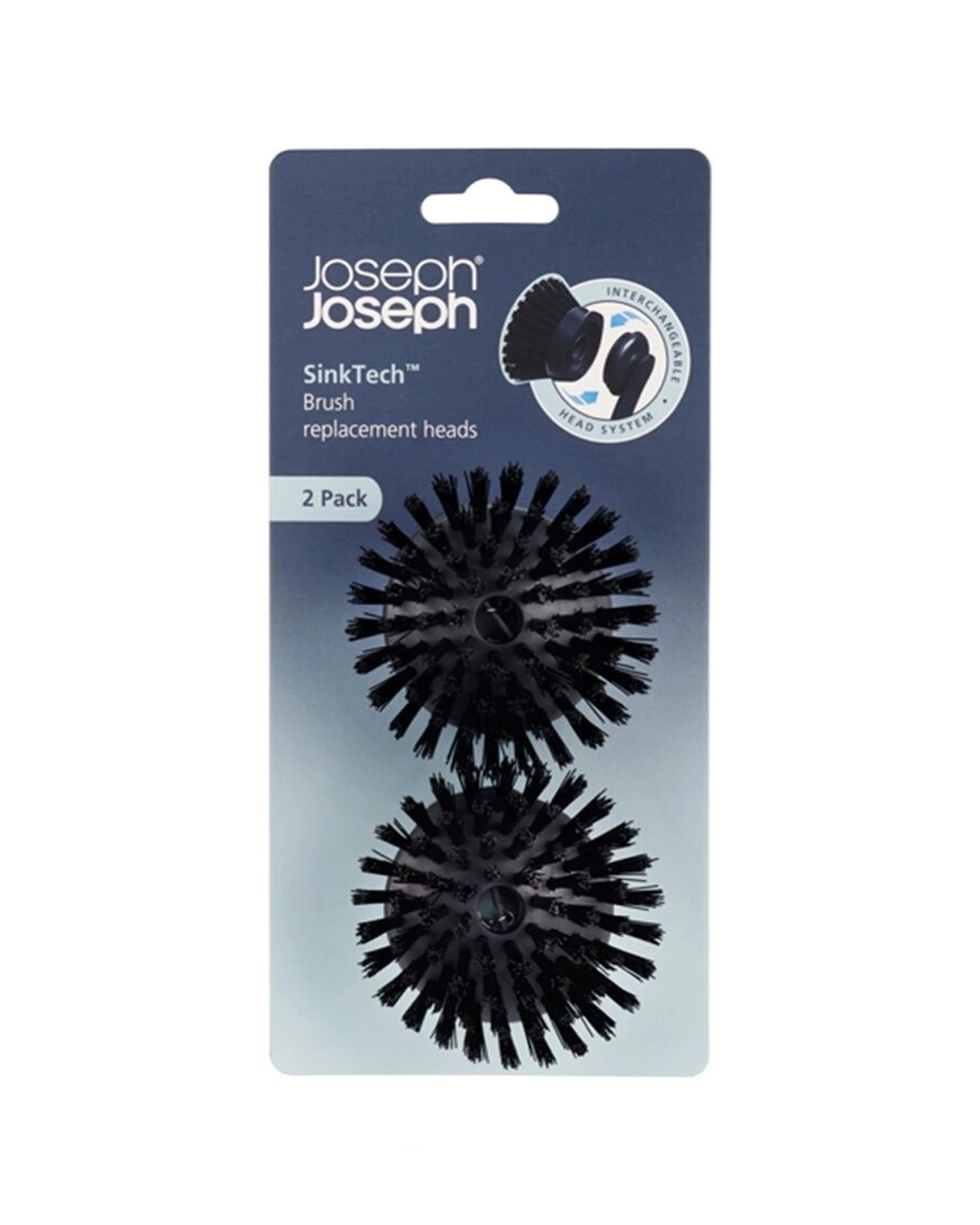 1 Joseph Joseph 2pc SinkTech Pan Scraper Brush Replacement Heads Graphite - Grey, 1 of 8