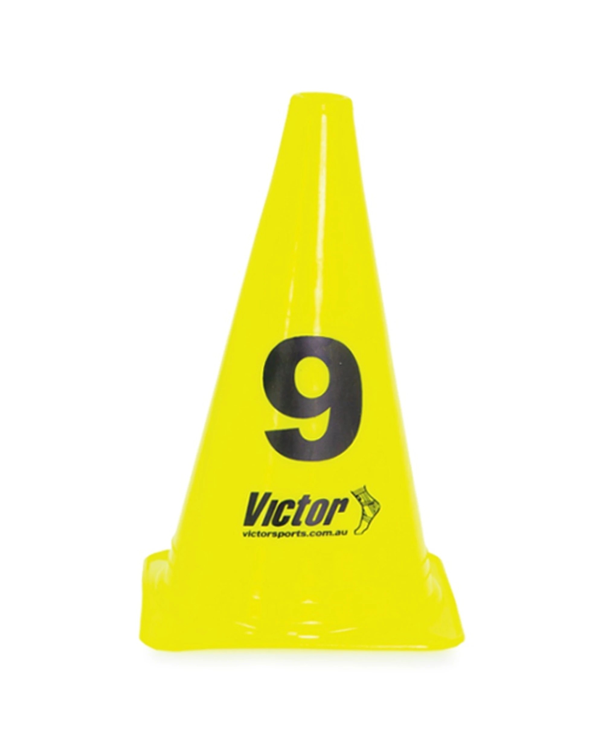 4 Victor Sports 10pc Witches Hats Numbered 0-9 PVC Cones High Set 23cm - Yellow, 4 of 5