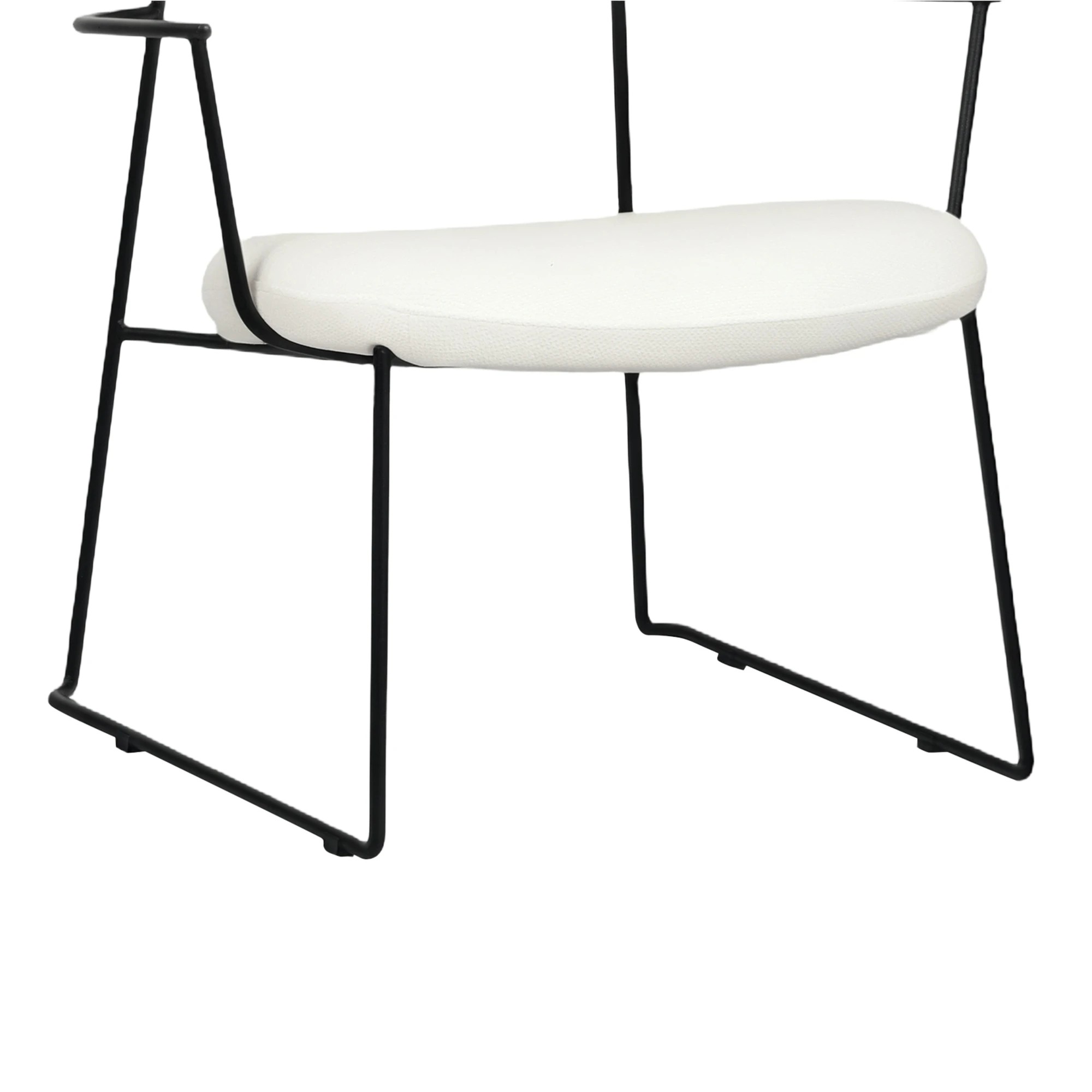 4 Levede Dining Chair Padded Armchair Soft Upholstered Metal Leg with Arms, 4 of 9