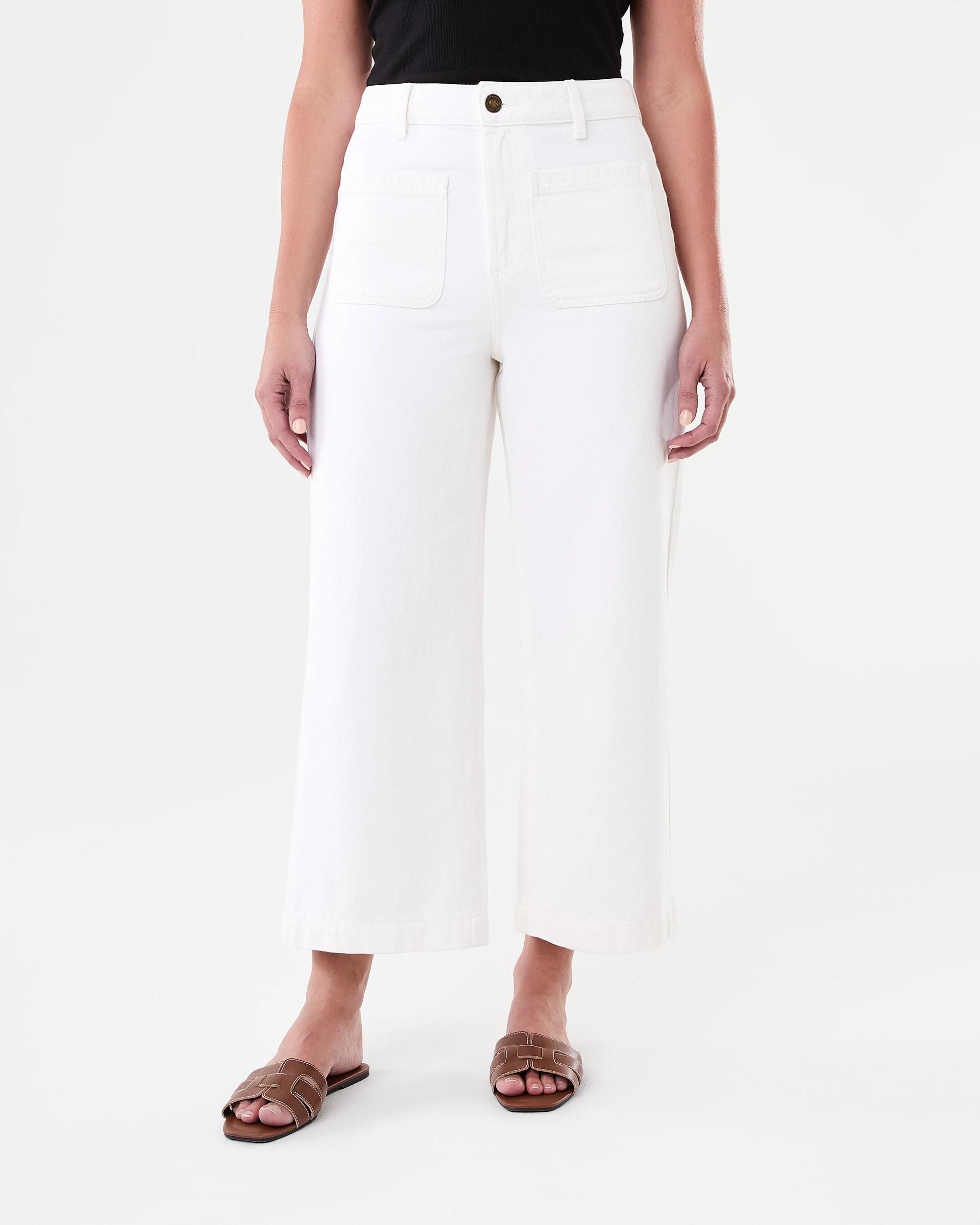 1 Cropped Wide Leg Jeans Ecru, 1 of 8