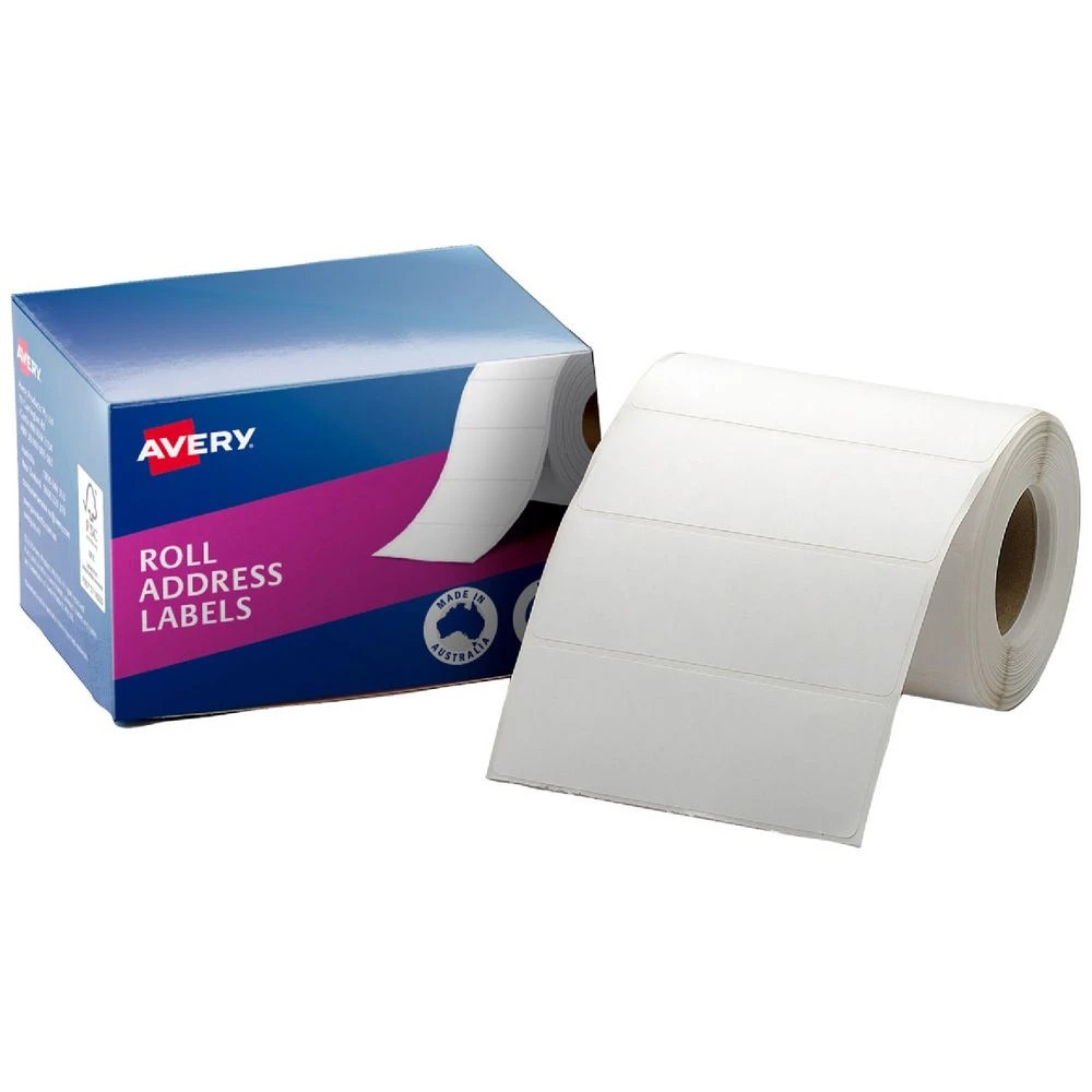 1 Avery Roll Address Labels 102 x 36mm White 500 Pack, 1 of 1
