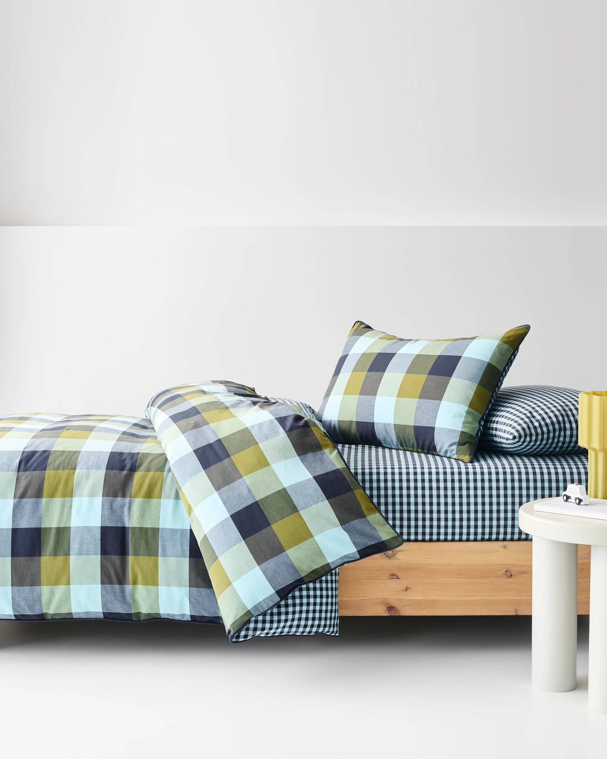 1 Target Grayson Gingham Cotton Ruffle Quilt Cover Set - Double Bed - Blue, 1 of 10
