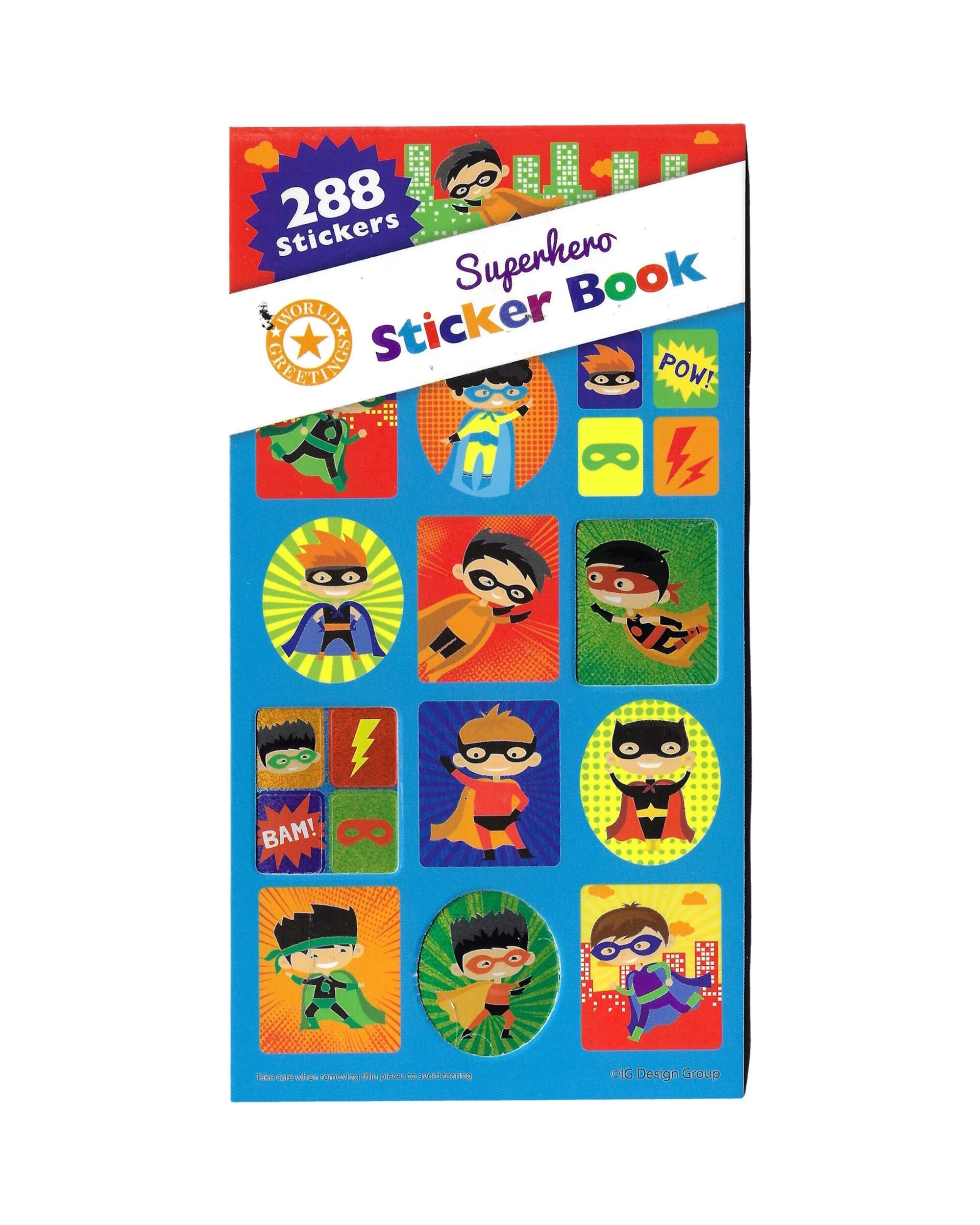 1 IG Design Group Little Action Superheroes Sticker Book 12 Sheets - Multi, 1 of 2