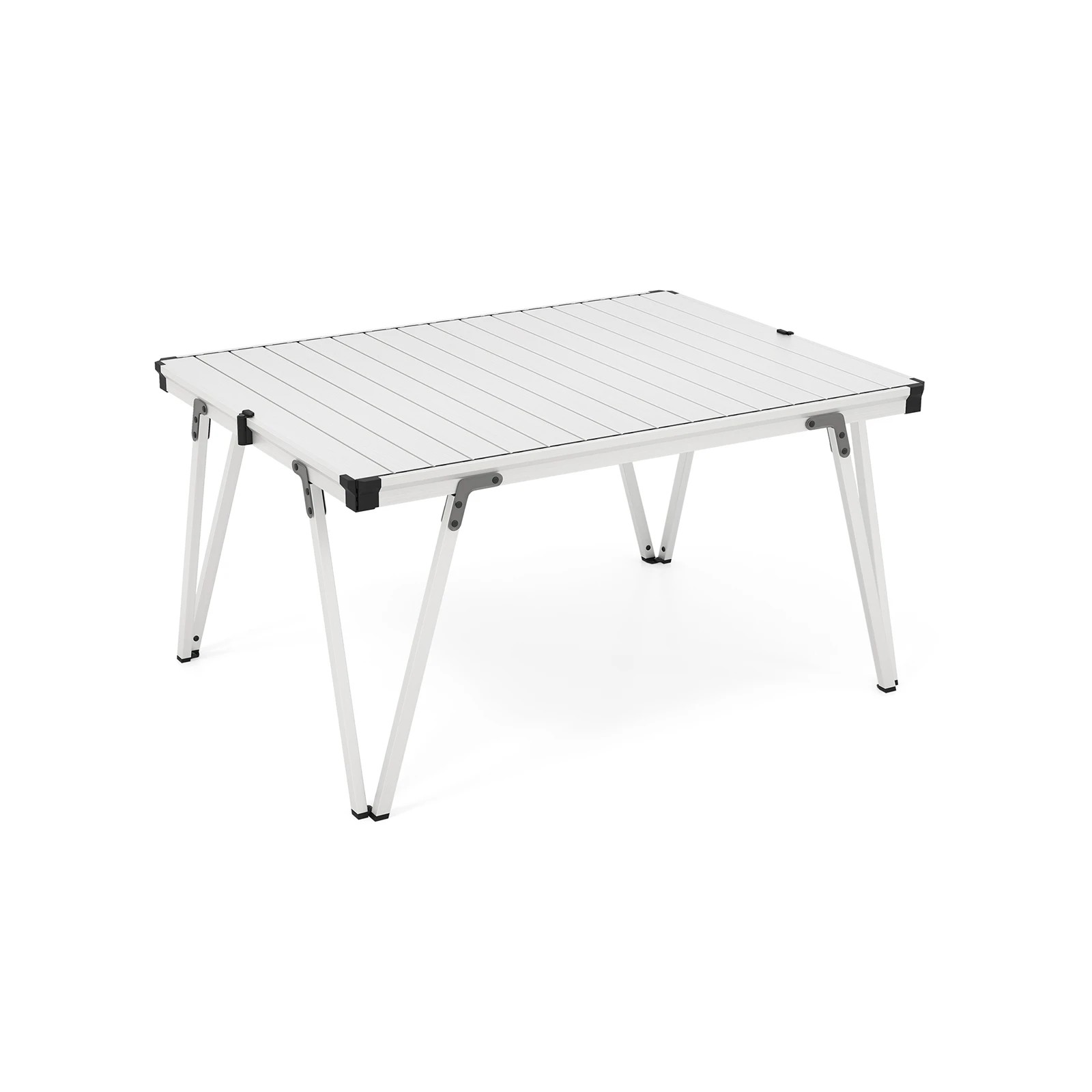 1 Costway Folding Camping Table Aluminum Picnic Table Roll-Up Desk w/Storage Bag - Silver, 1 of 4
