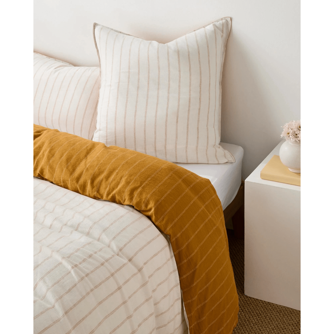 2 Target Adelle Stripe Linen/Cotton European Pillowcase - Yellow, 2 of 6