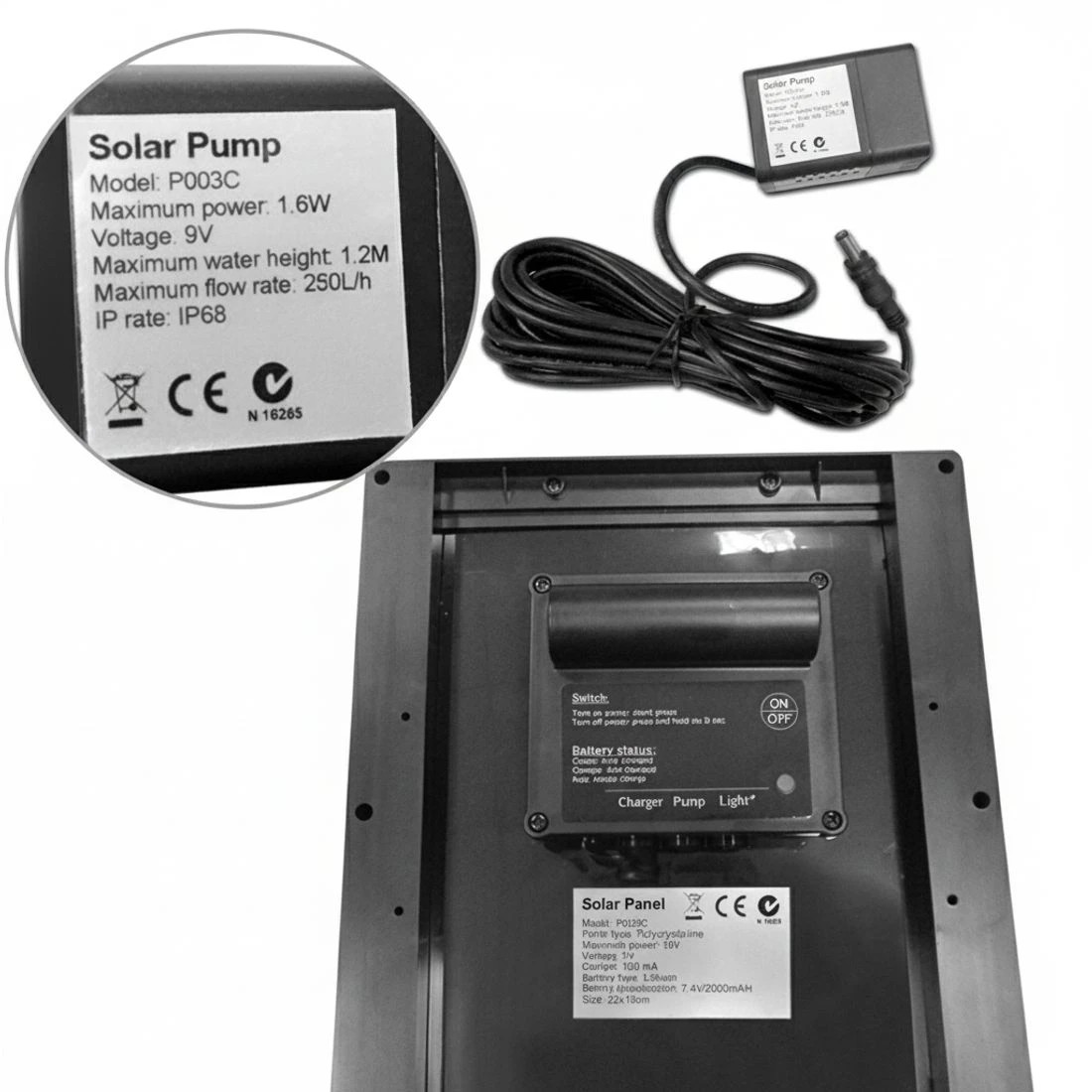 8 Gardeon Solar Water Feature 3-Tier Fountain with Pump Kit Bird Bath 93CM - Black, 8 of 9