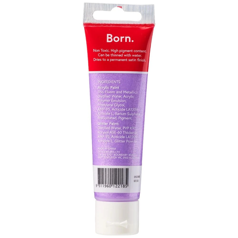 2 Born Acrylic Paint 60mL Iridescent Purple, 2 of 3