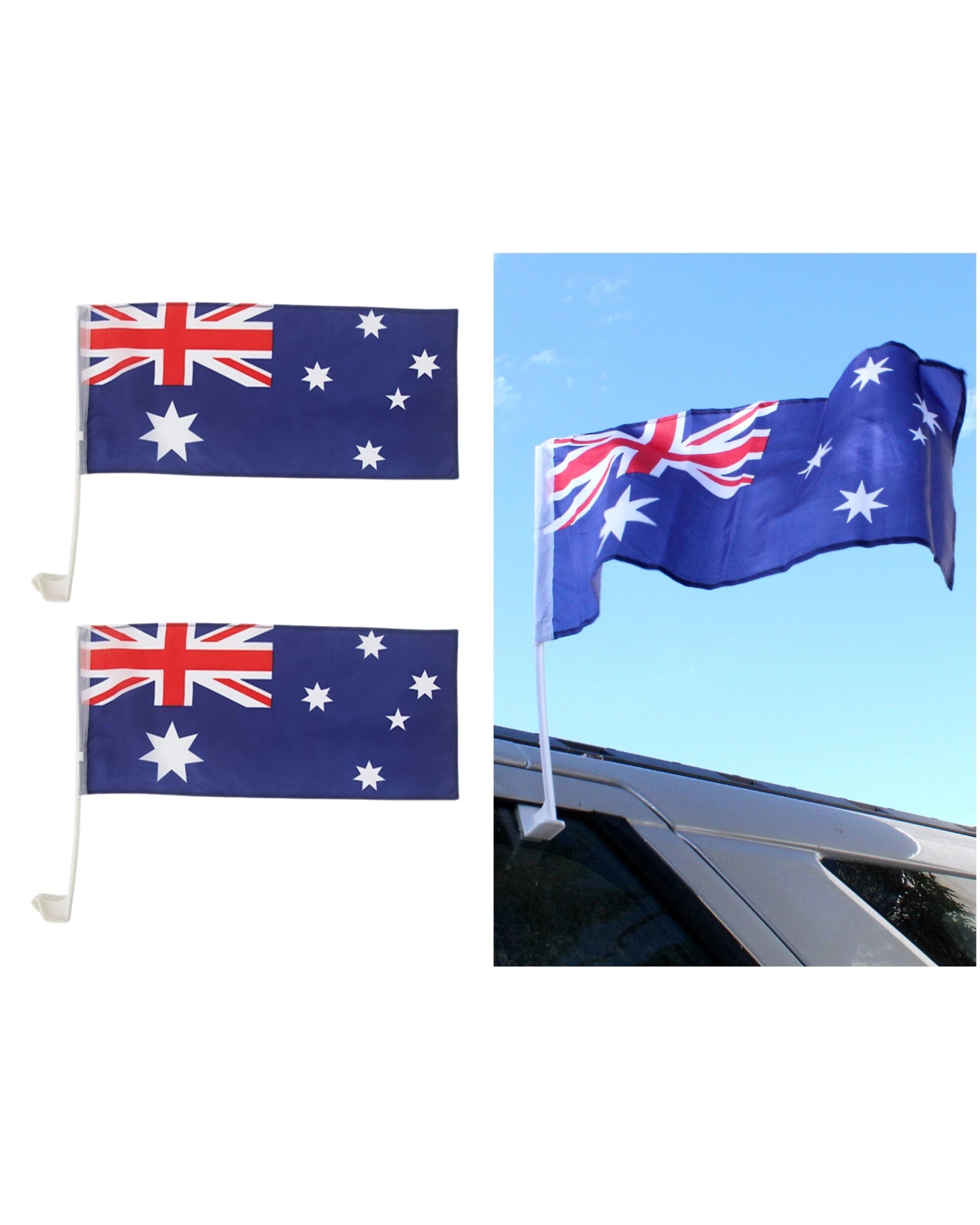 1 Oceana Aussie Car Flags 44cm x 24cm Pack of 2 - Blue, 1 of 3