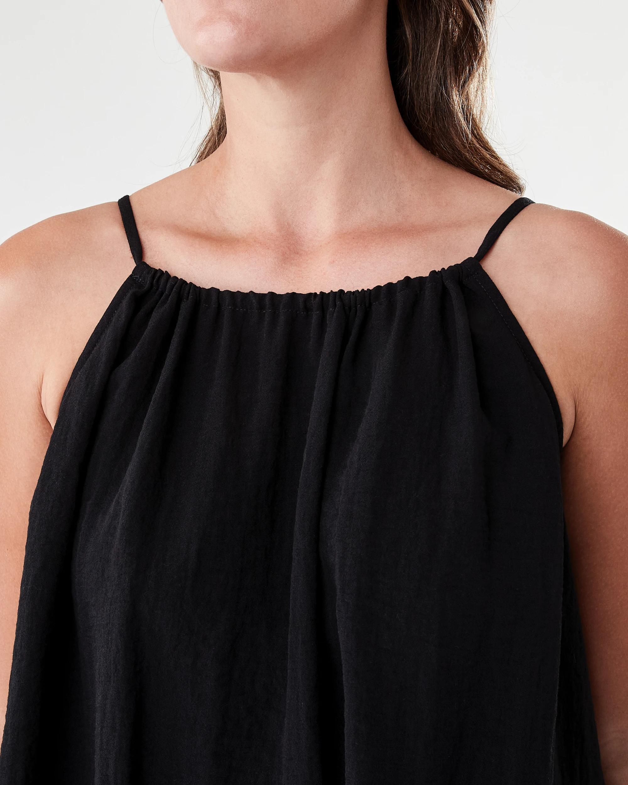 6 Sleeveless Textured Mini Dress Black, 6 of 9