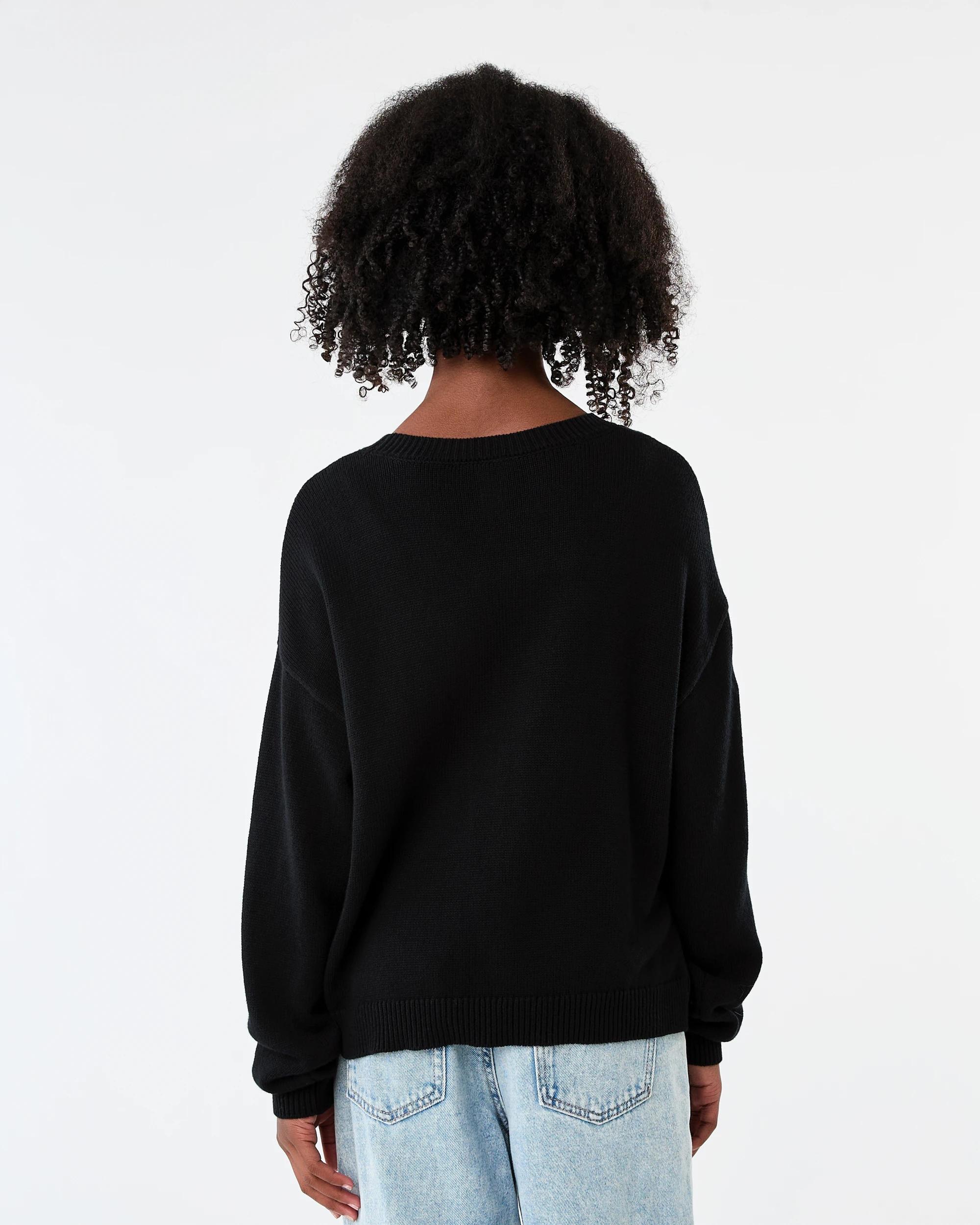 2 Cotton Jacquard Knit Sweatshirt Black, 2 of 8