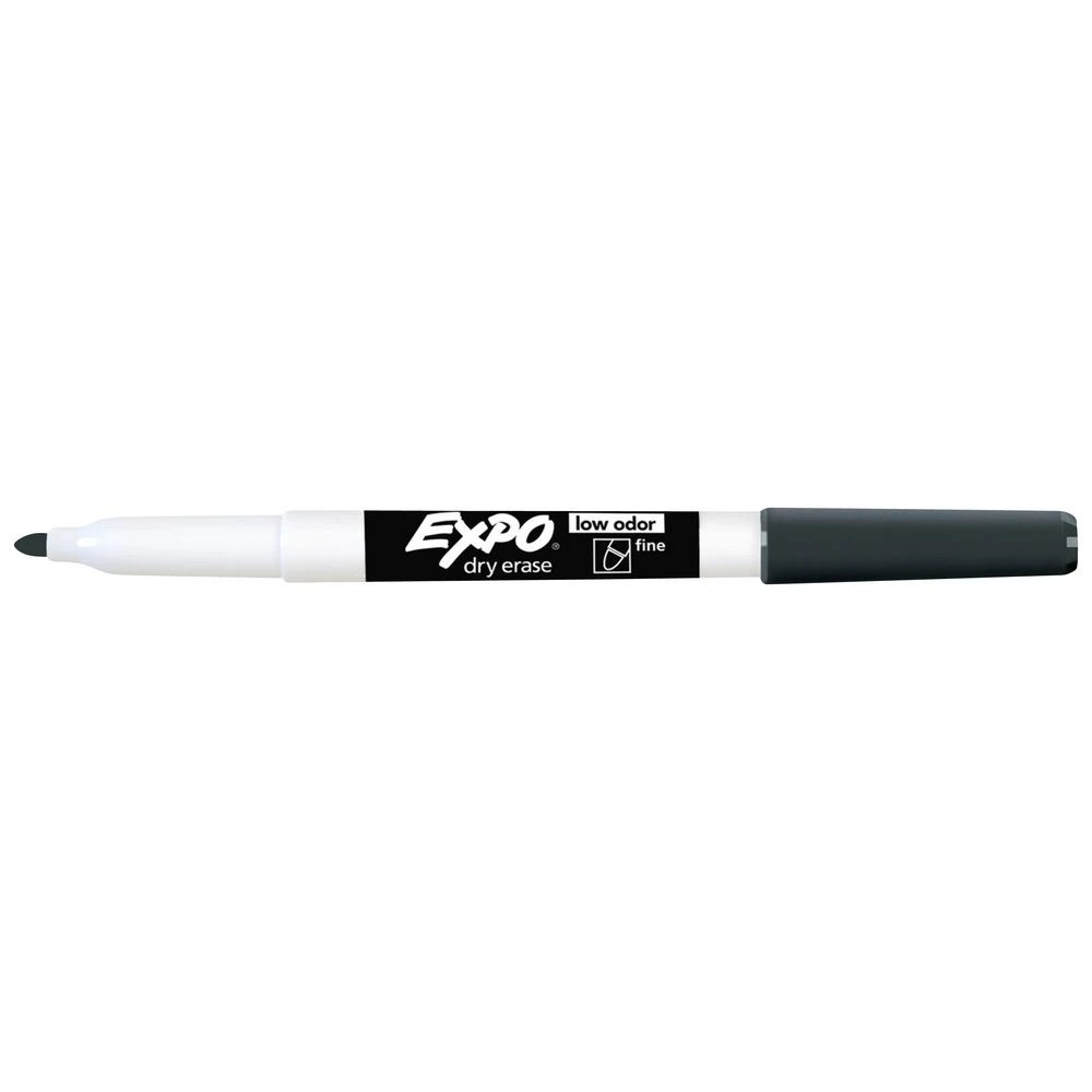 2 Expo Fine Whiteboard Marker Bullet Black 12 Pack, 2 of 6