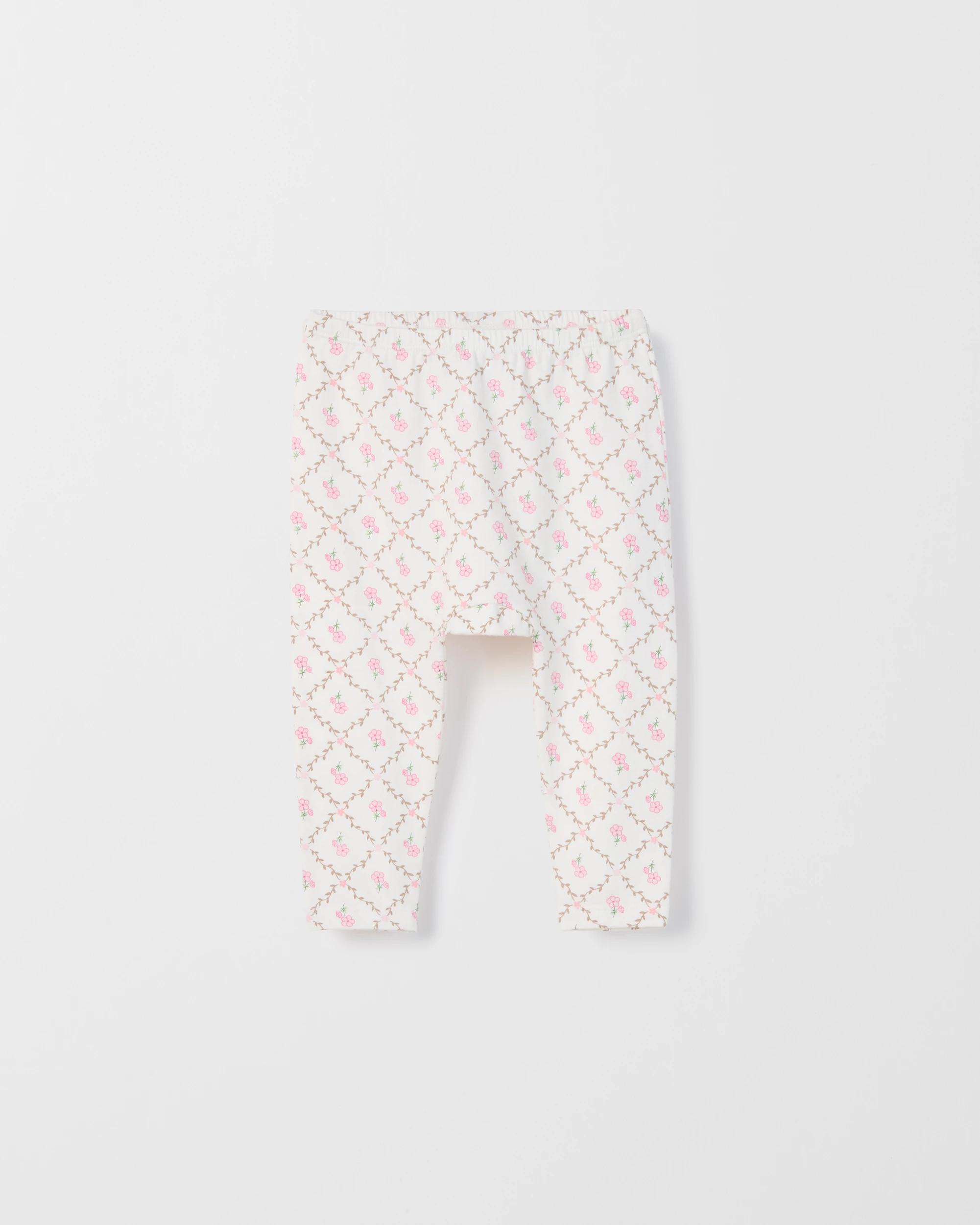 1 Target Baby Organic Cotton Baby Print Leggings DIAMOND FLORAL CREAM, 1 of 1