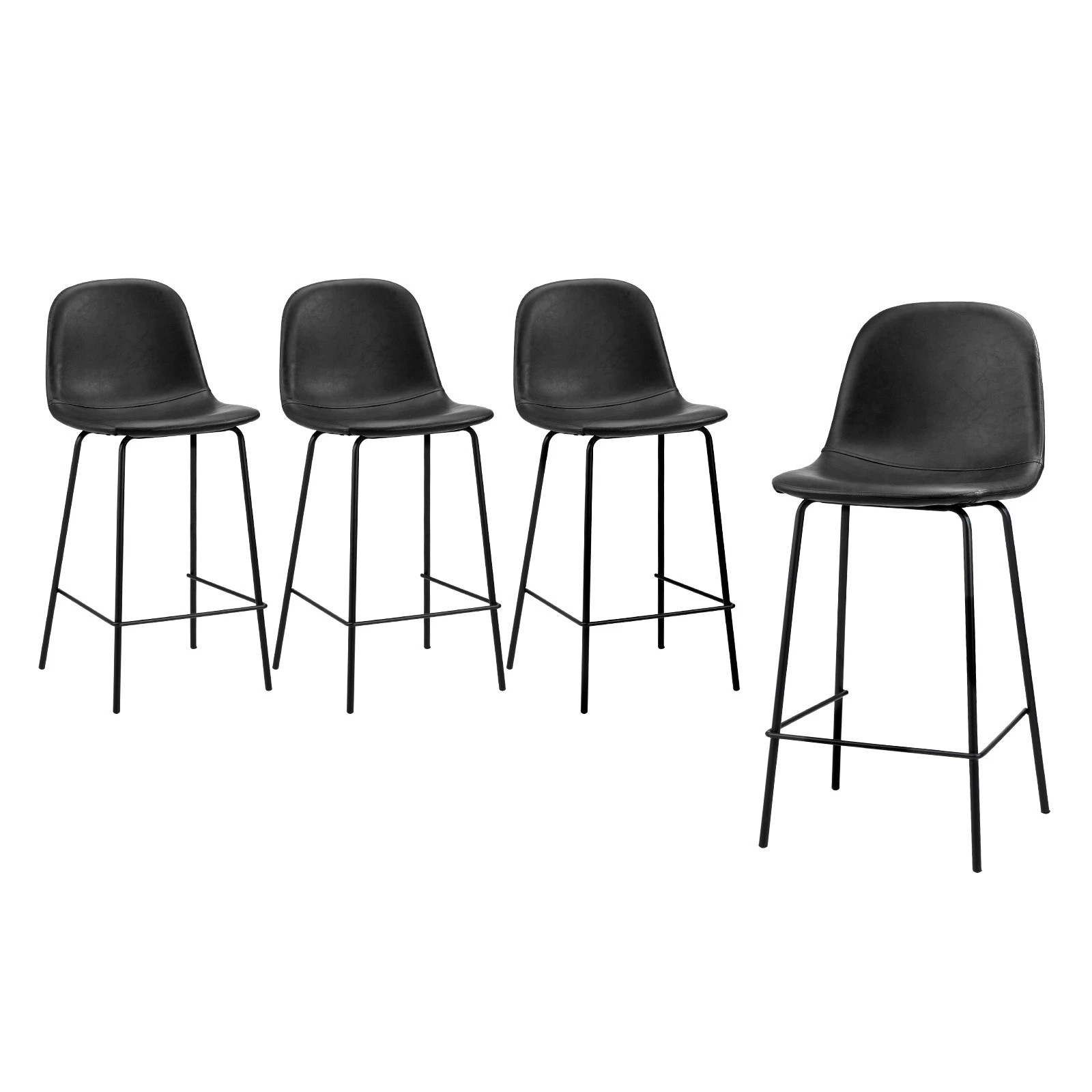 1 Oikiture 4x Bar Stools Barstool - Black, 1 of 9