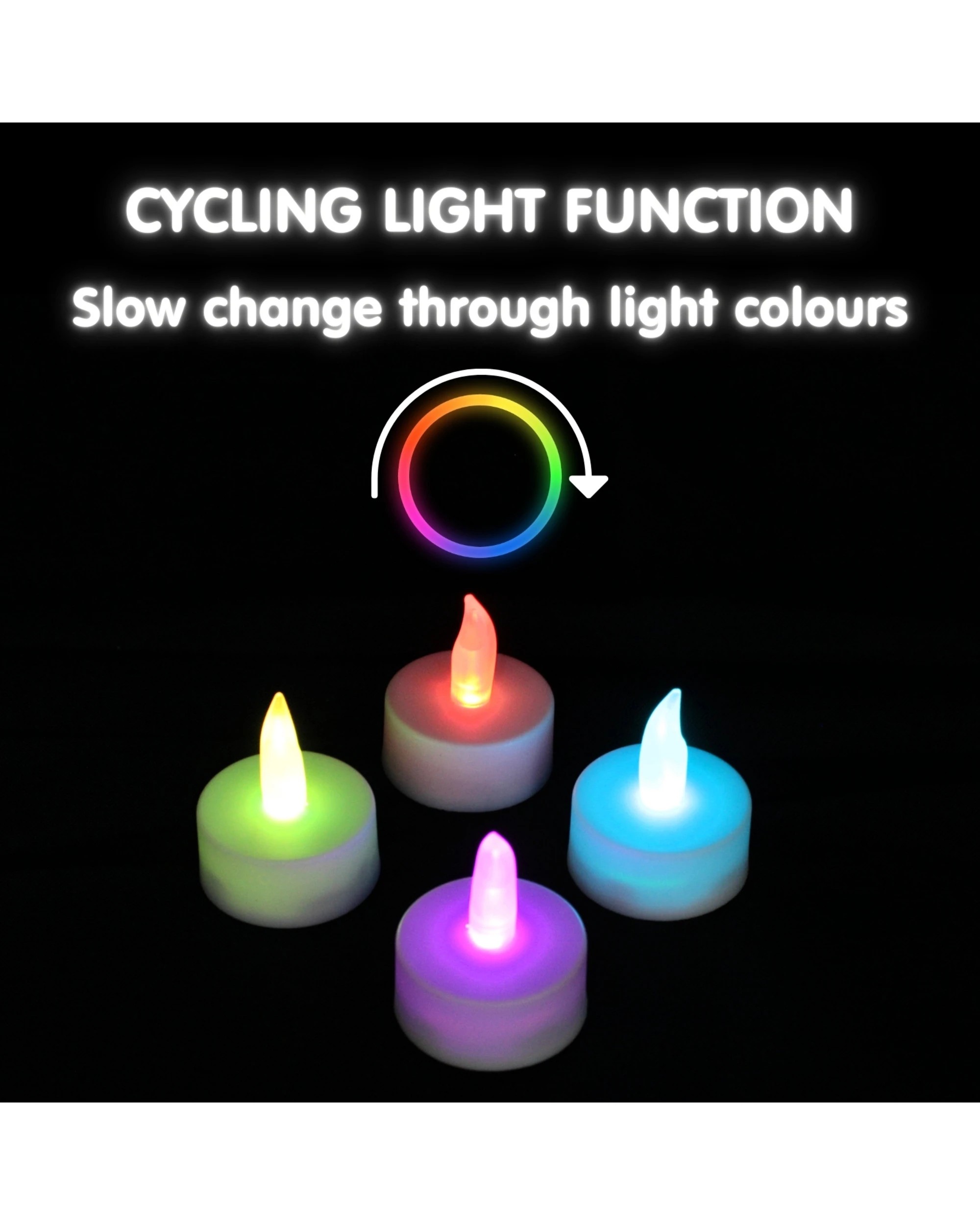 2 Durmaz Colour Changing LED Tealight Candles Pack of 4 - Multi, 2 of 3