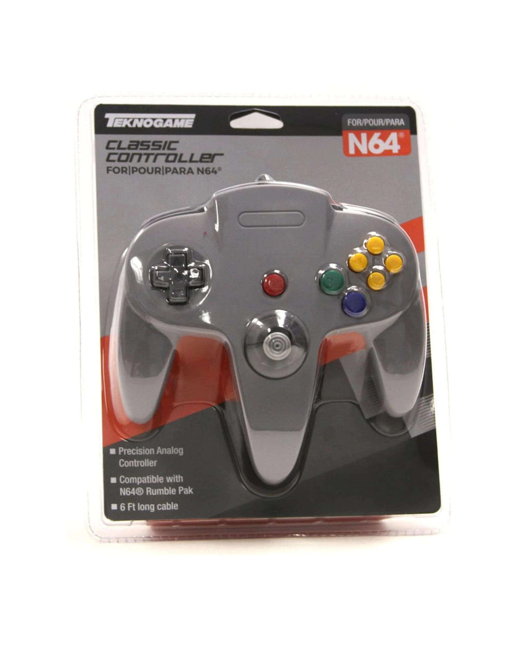 1 Teknogame Classic Controller for Nintendo 64 - Grey, 1 of 1