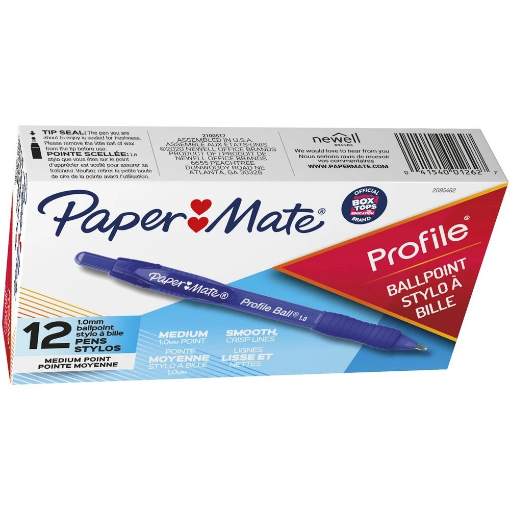 5 Paper Mate Profile Ballpoint Pens 1mm Blue 12 Pack, 5 of 5