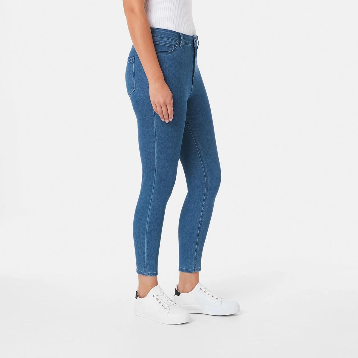 2 High Rise Ankle Length Skinny Jeans Mid Wsh, 2 of 4