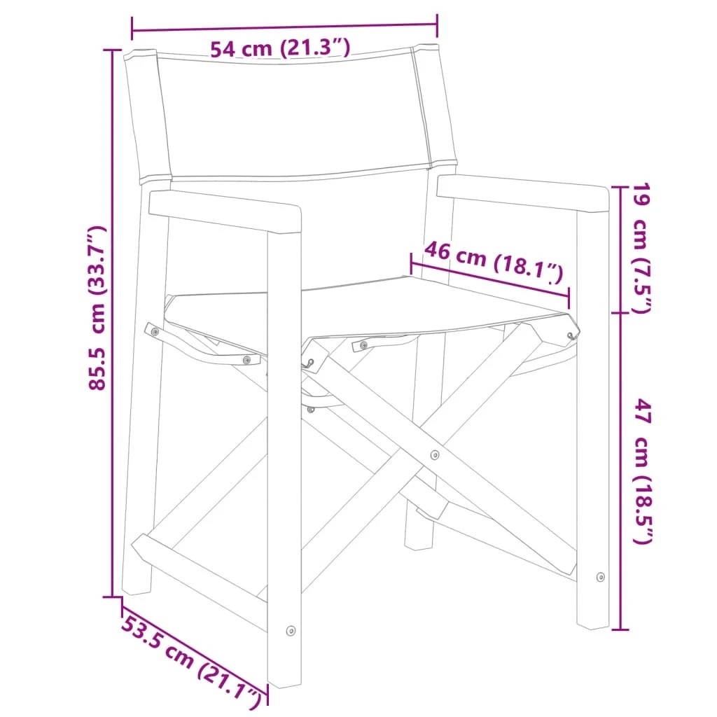 8 vidaXL folding director chair Foldable - Beige, 8 of 8