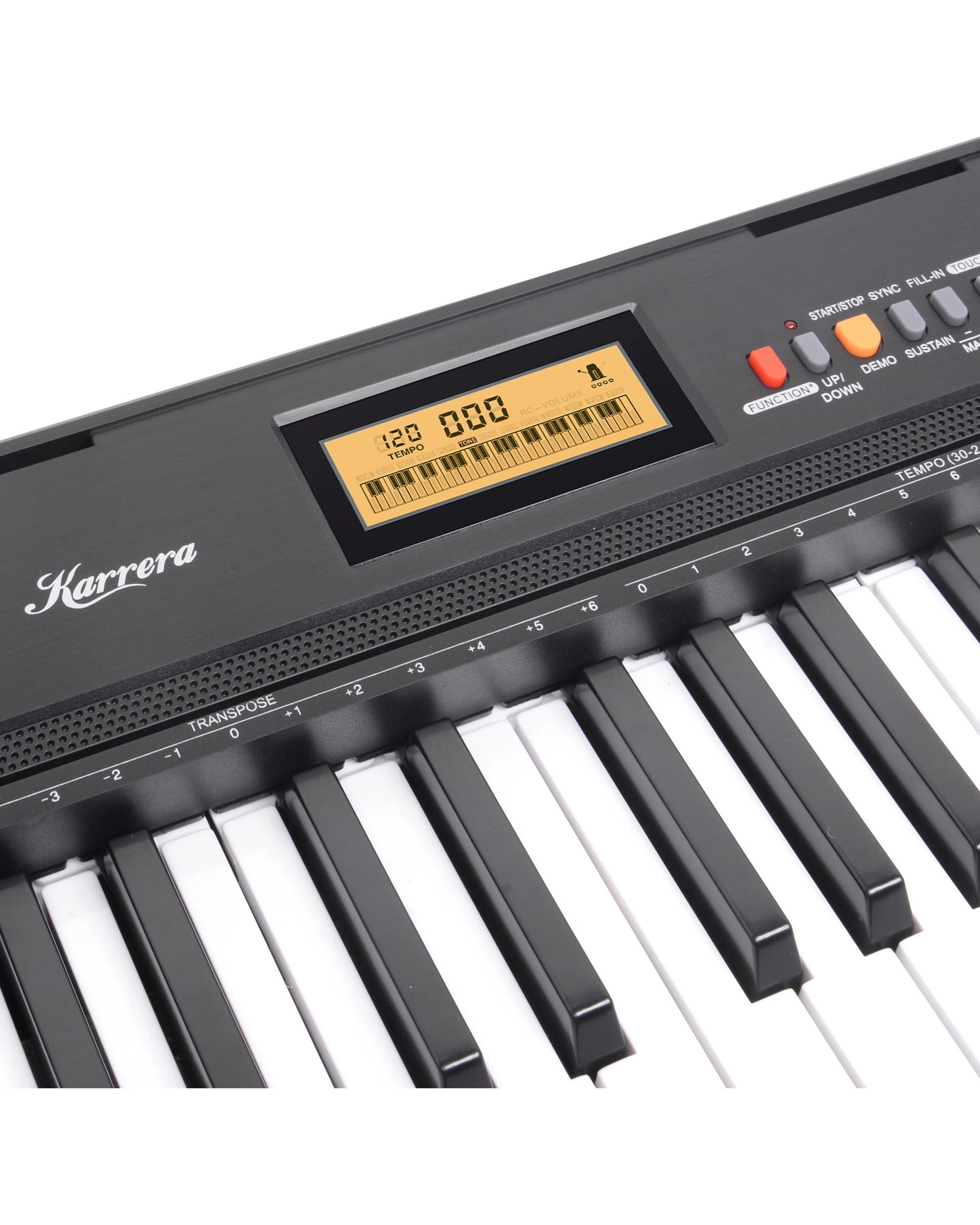 6 Karrera 61-Key Electronic Piano Keyboard with LCD and Touch Response in Black CHJ-291 - Black, 6 of 7
