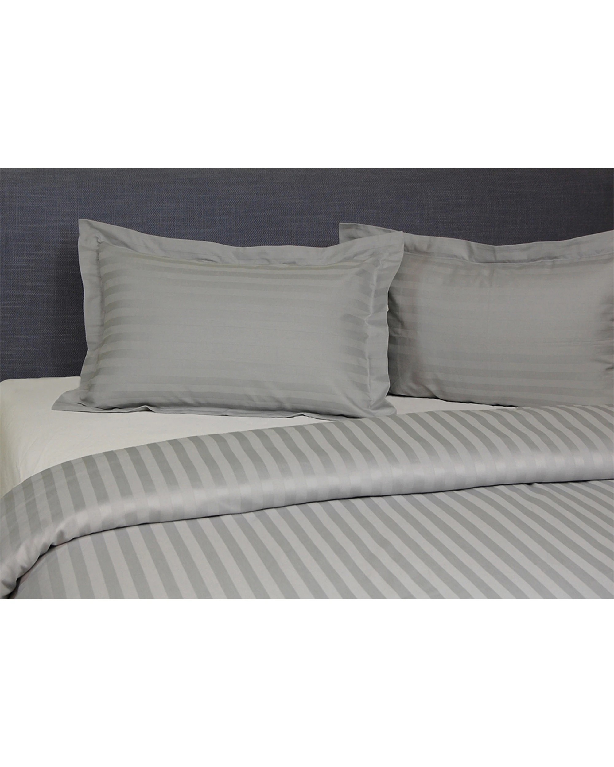 1 Jason Commercial Satin Stripe Quilt Cover Set 140x210cm - Silver, 1 of 1