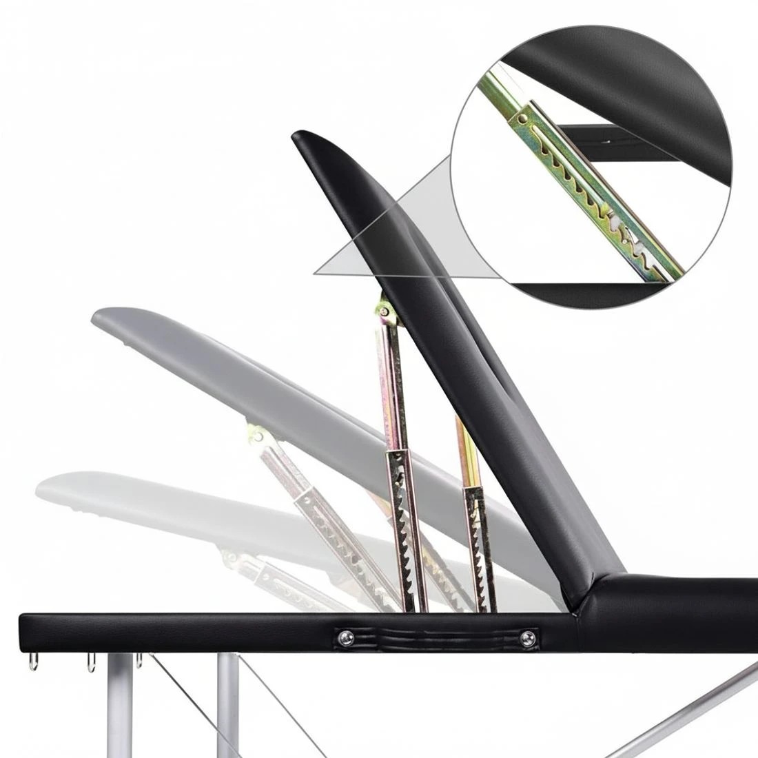 7 Zenses Massage Table 80cm Portable 3 Fold Aluminium Beauty Bed - Black, 7 of 8