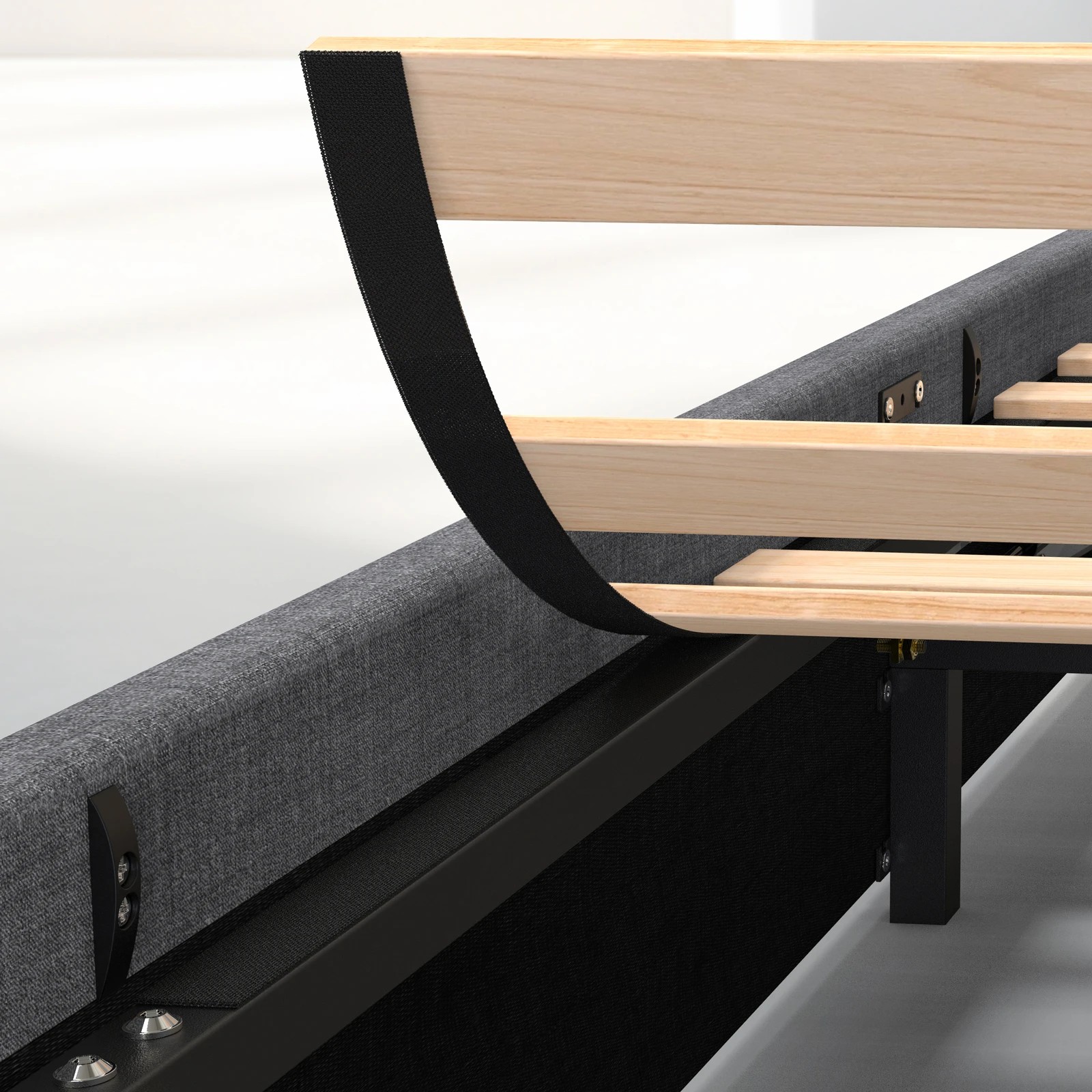 8 Alfordson Bed Frame King Size Gas Lift Base With Storage Fabric Howell - Grey, 8 of 10