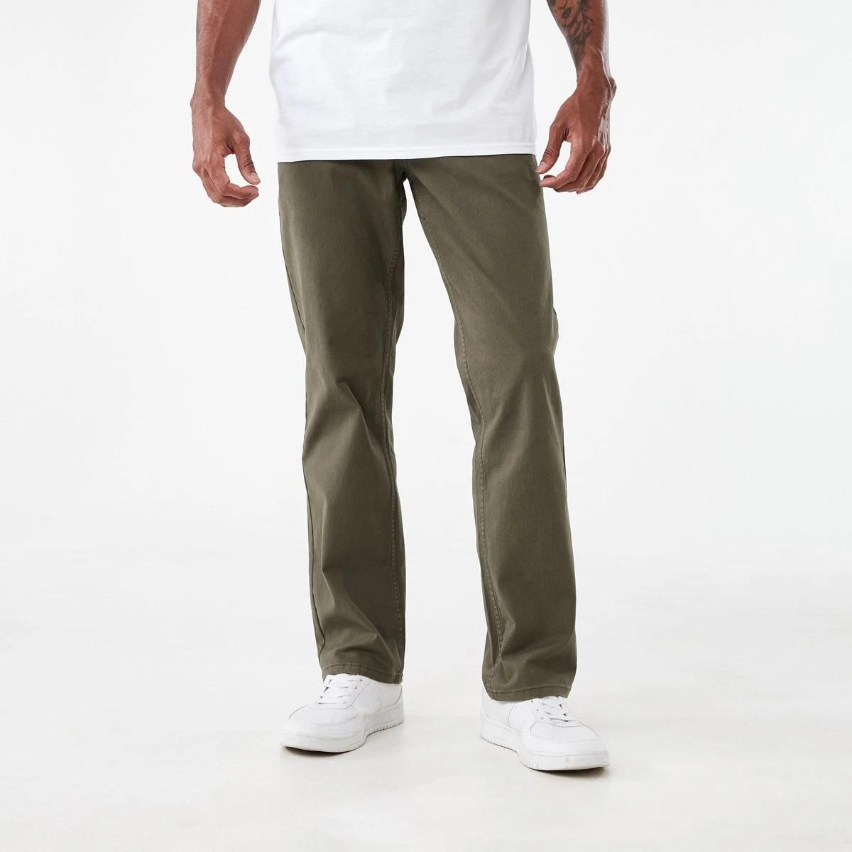 1 Straight Textured Jeans STONE GREEN, 1 of 5
