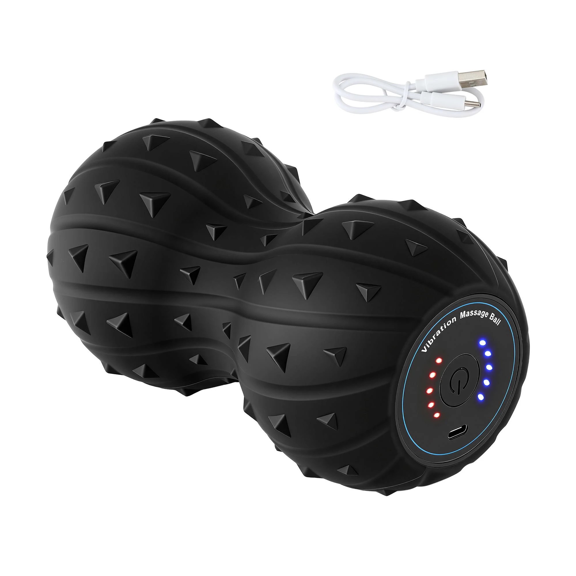 1 Everfit Electric Vibrating Peanut Massage Ball 5 Adjustable Level Deep Muscle Recovery Home Gym - Black, 1 of 7